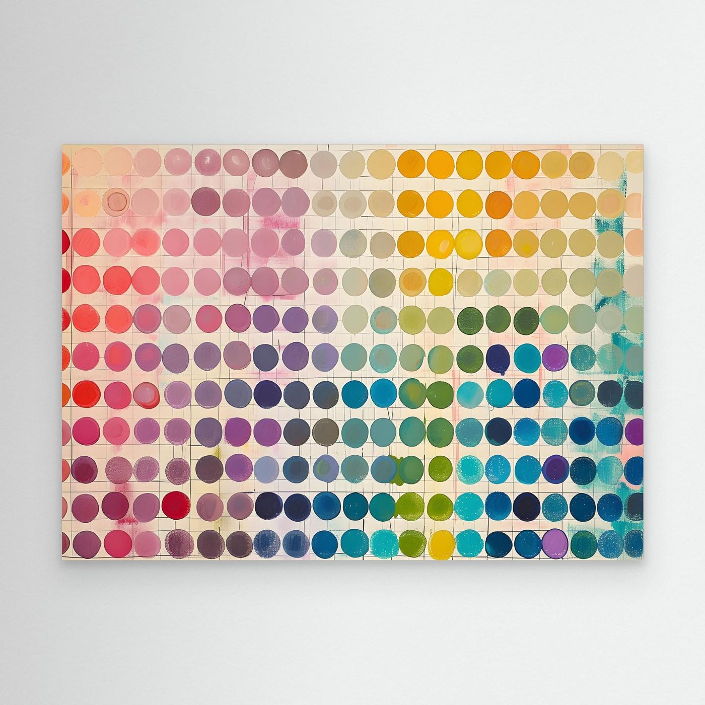 Contemporary Rainbow Color Palette Grid Abstract Artwork