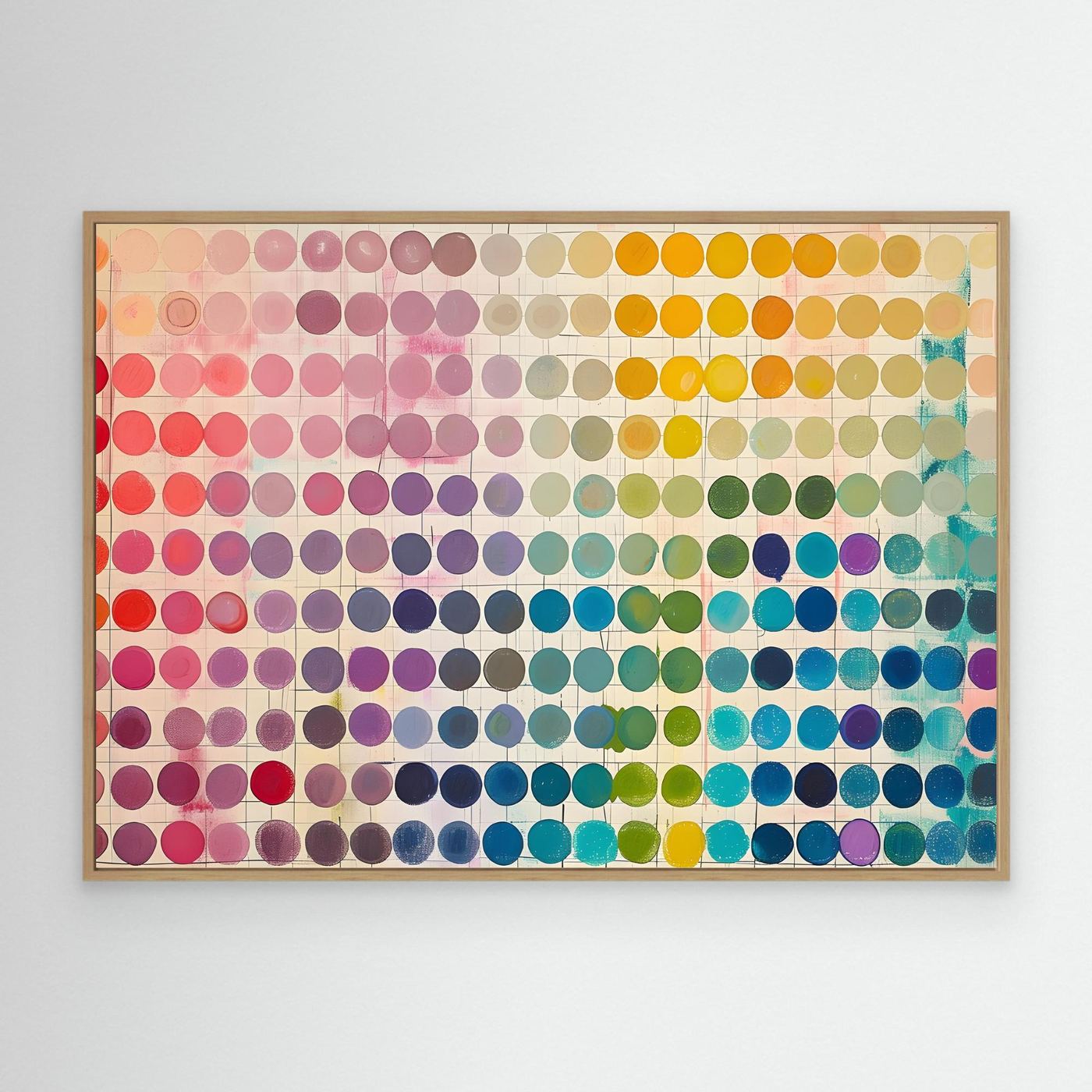 Contemporary Rainbow Color Palette Grid Abstract Artwork
