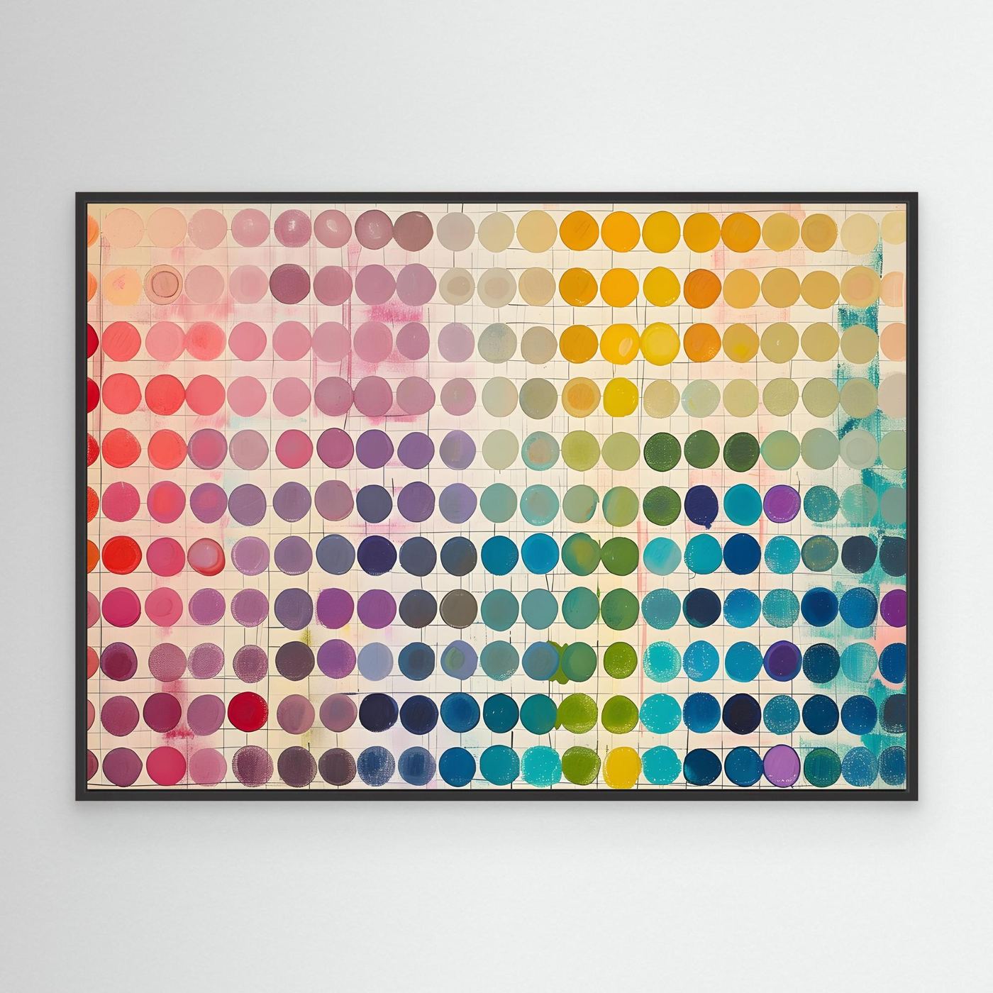 Contemporary Rainbow Color Palette Grid Abstract Artwork