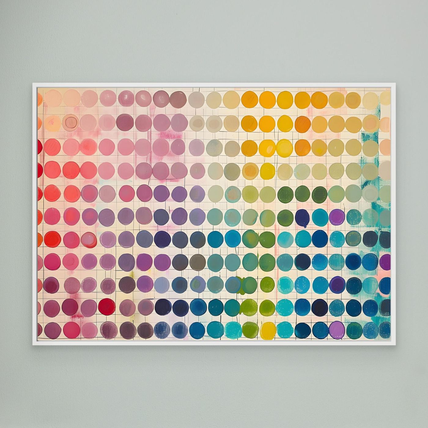 Contemporary Rainbow Color Palette Grid Abstract Artwork