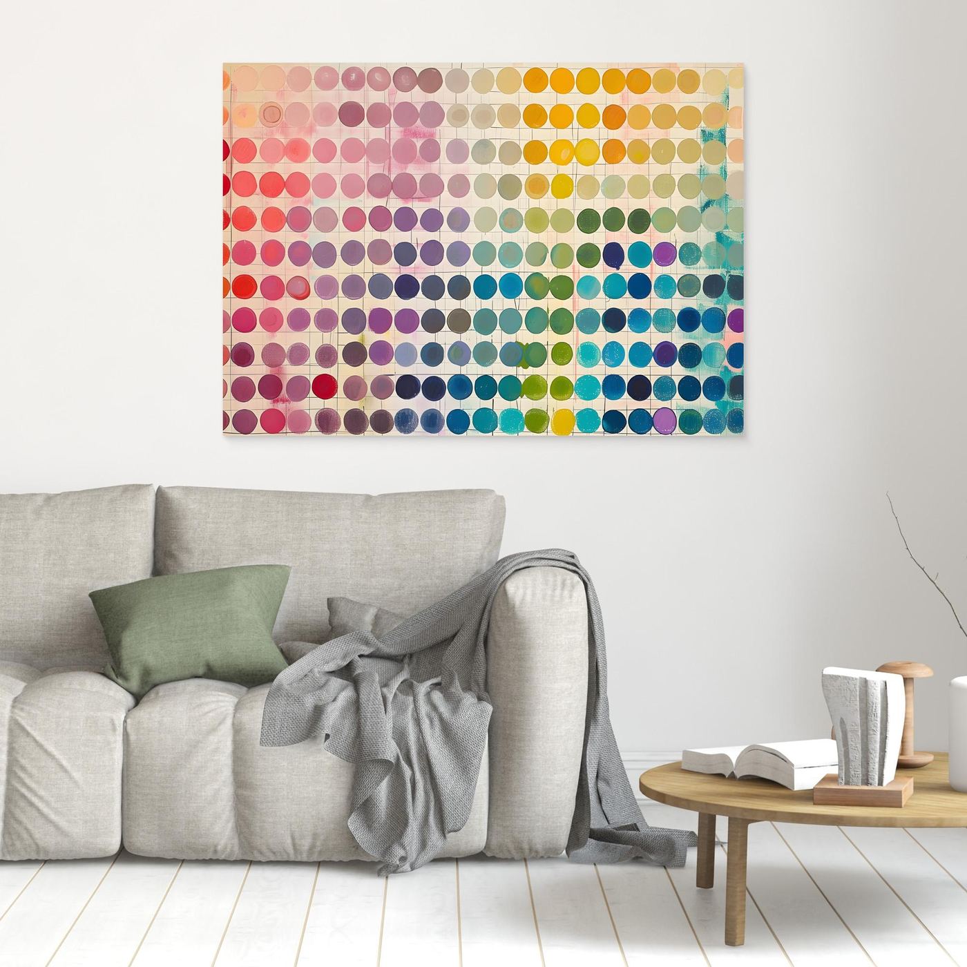Contemporary Rainbow Color Palette Grid Abstract Artwork