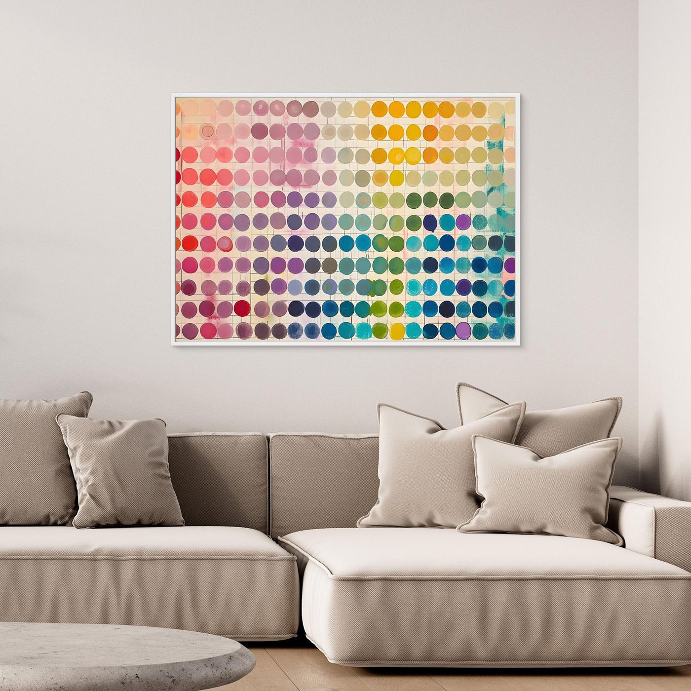 Contemporary Rainbow Color Palette Grid Abstract Artwork