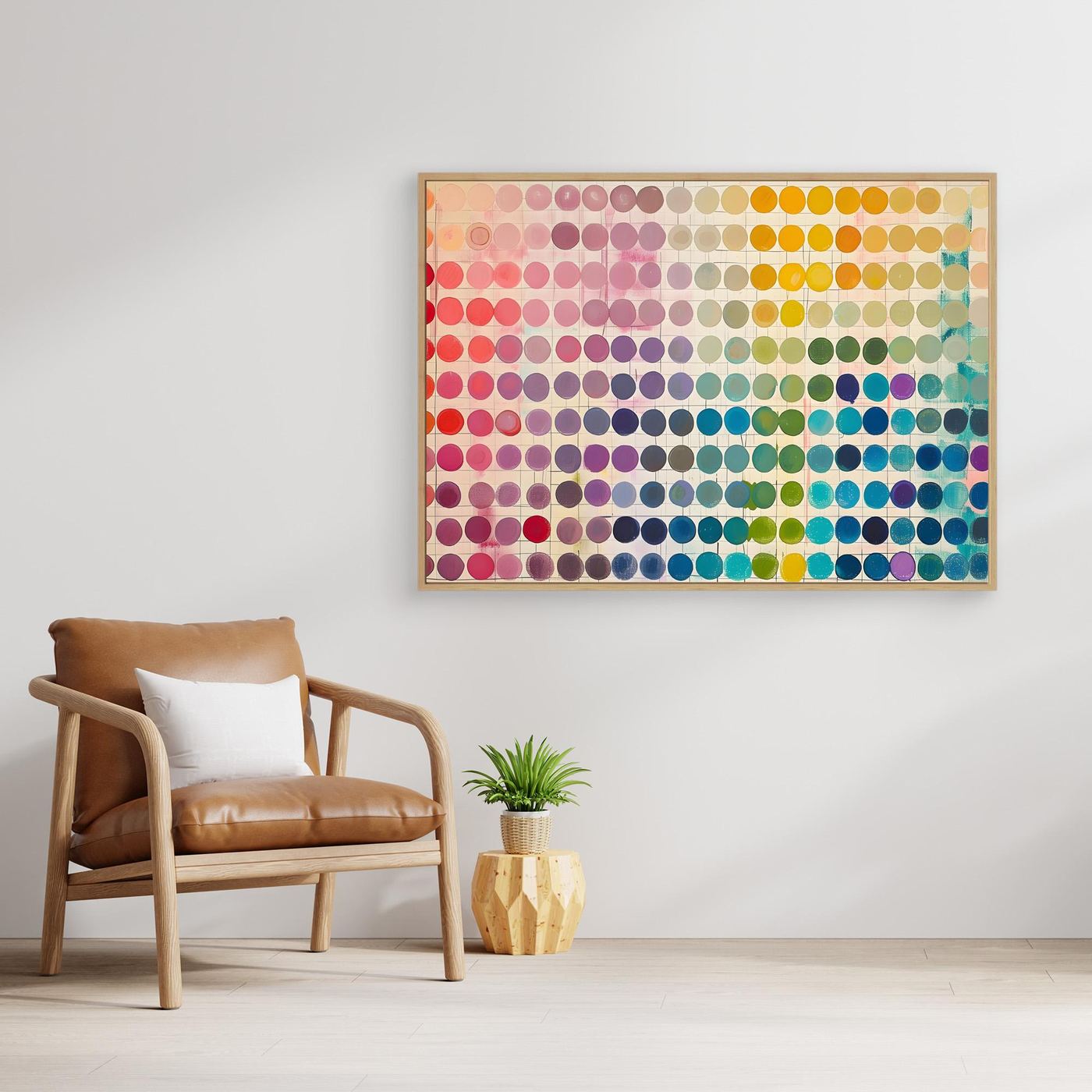 Contemporary Rainbow Color Palette Grid Abstract Artwork