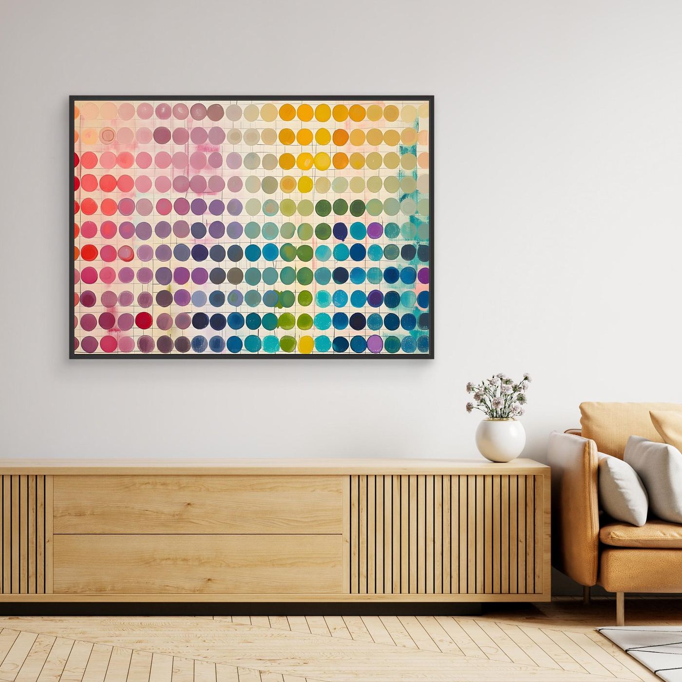 Contemporary Rainbow Color Palette Grid Abstract Artwork