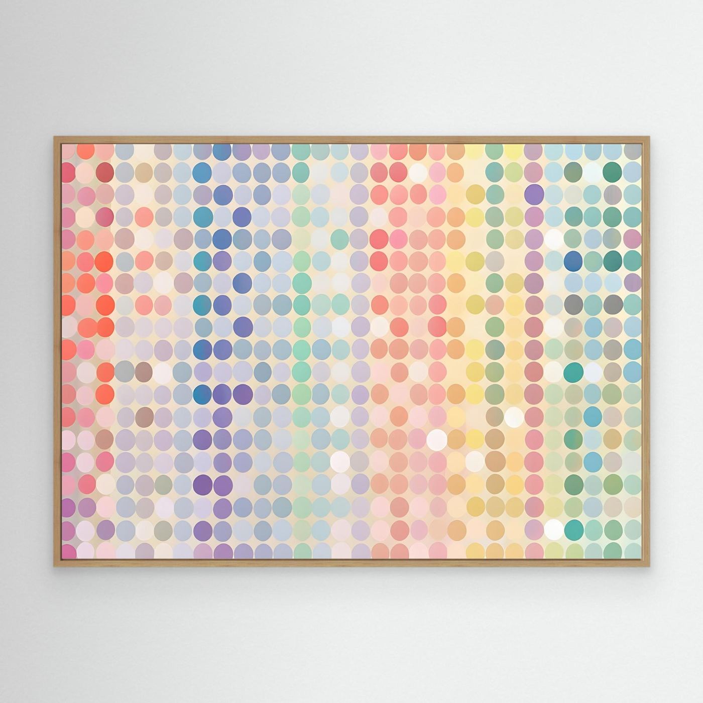 Soft Pastel Polka Dot Gradient Abstract Pattern with Colorful Circular Mosaic