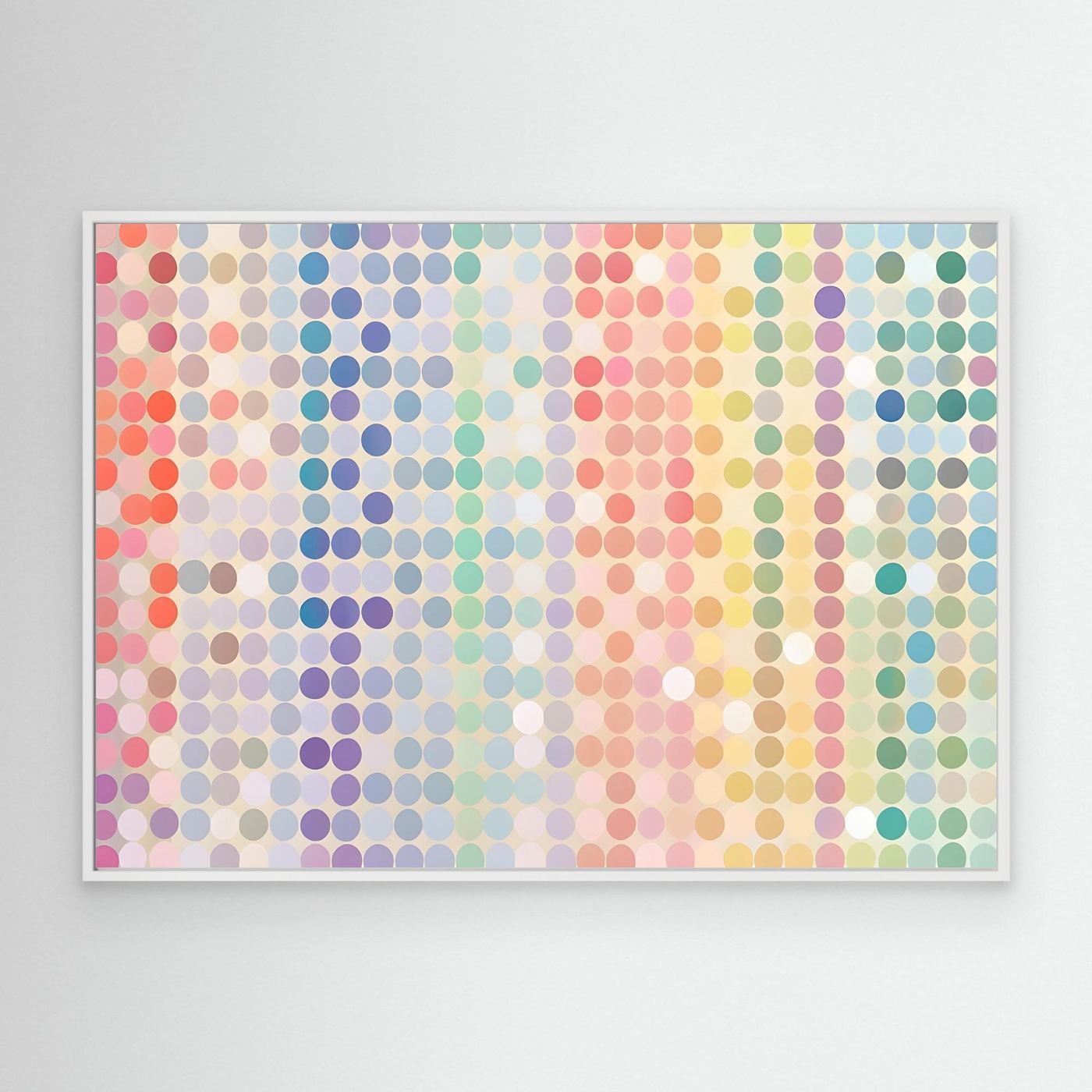 Soft Pastel Polka Dot Gradient Abstract Pattern with Colorful Circular Mosaic