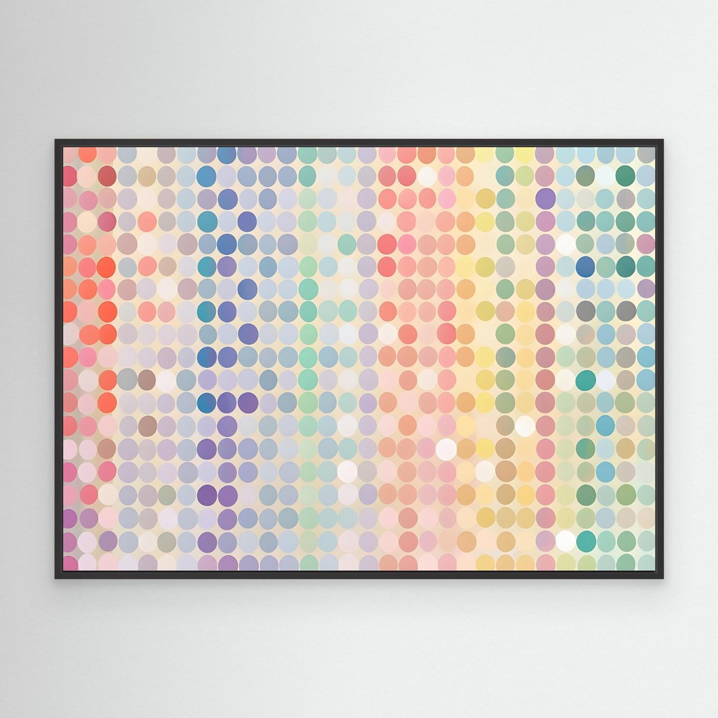 Soft Pastel Polka Dot Gradient Abstract Pattern with Colorful Circular Mosaic