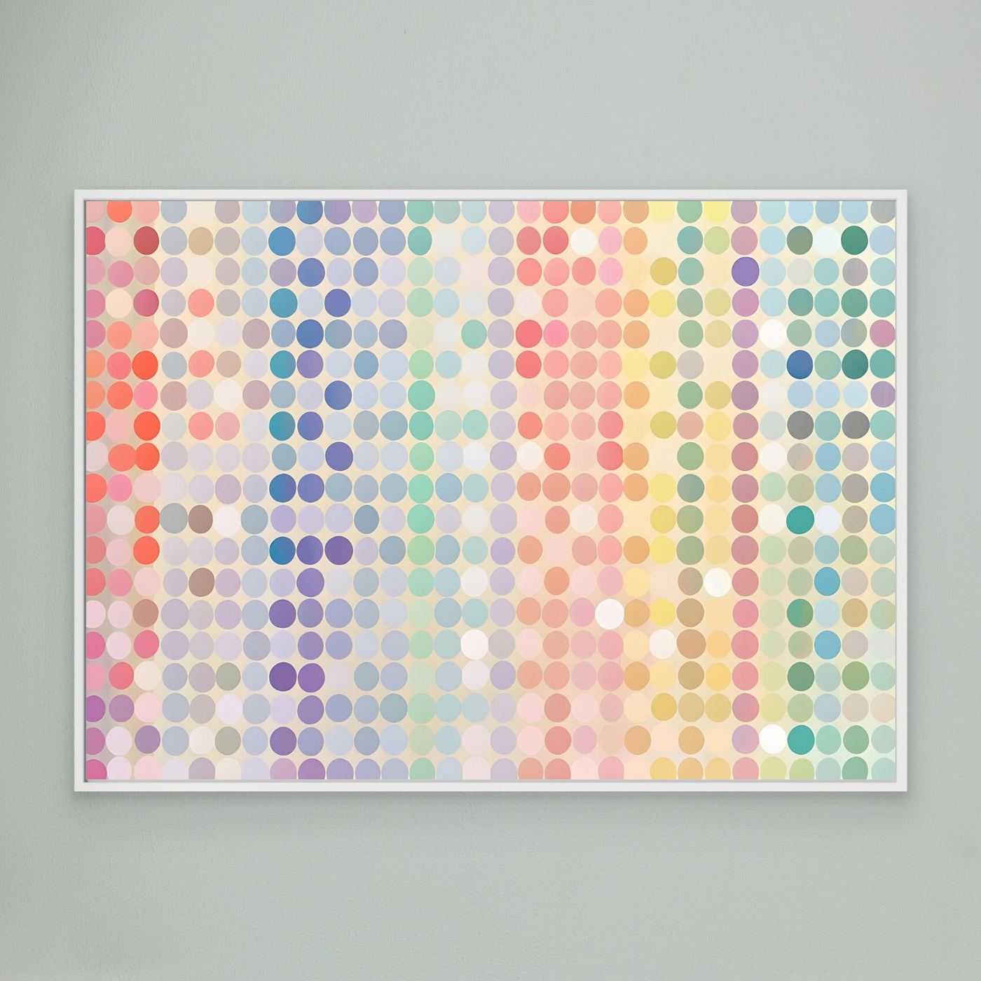Soft Pastel Polka Dot Gradient Abstract Pattern with Colorful Circular Mosaic
