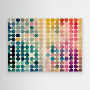Modern Geometric Color Circle Abstract Artwork Featuring Vibrant Gradient Dot Pattern