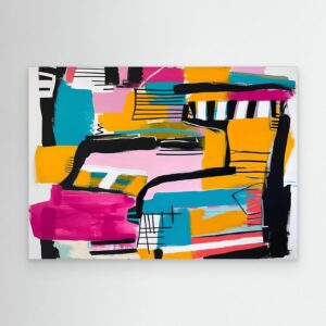 Bold Contemporary Urban Rhythm Abstract Artwork with Layered Color Blocks