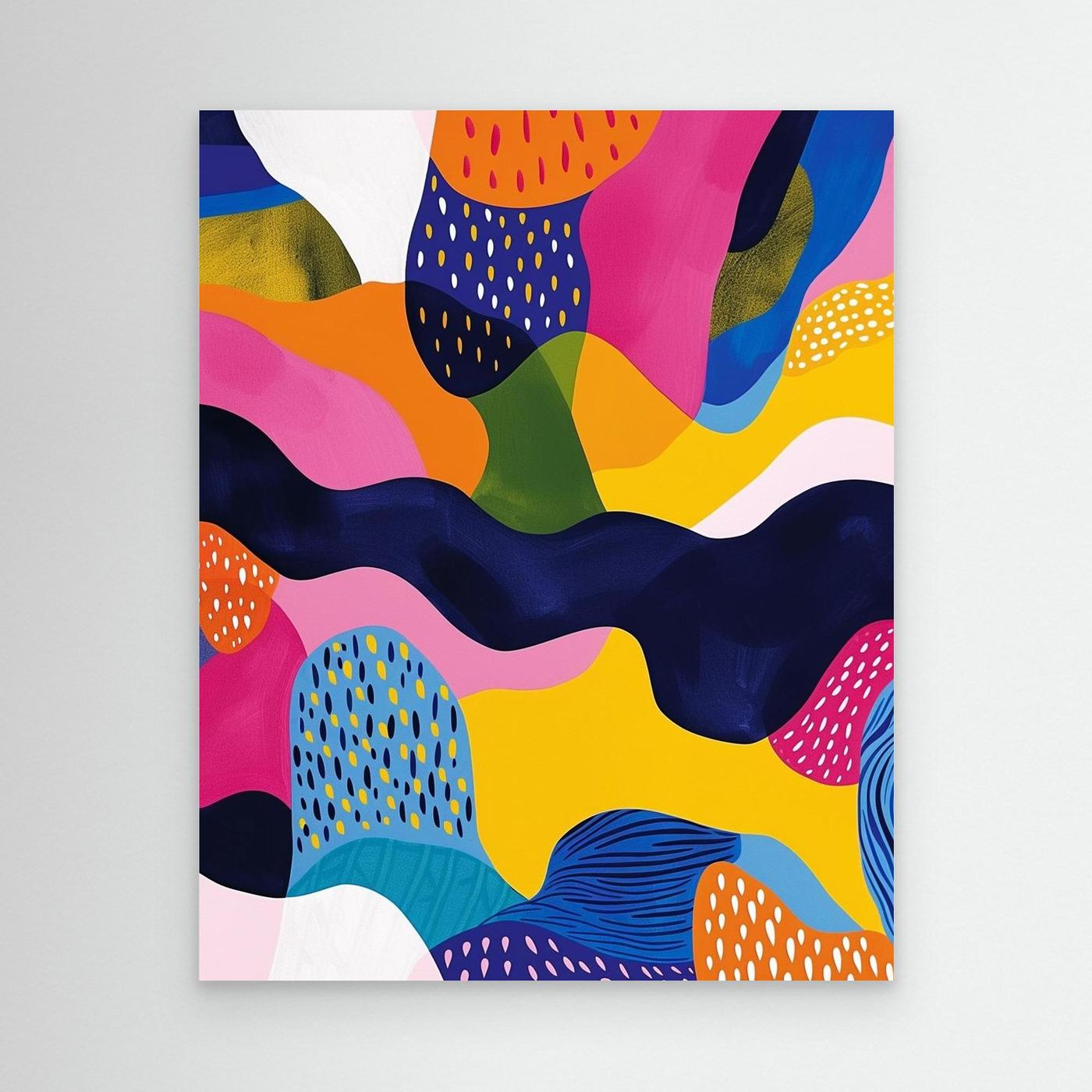 Bold Colorful Organic Abstract Shapes Modern Contemporary Wall Art