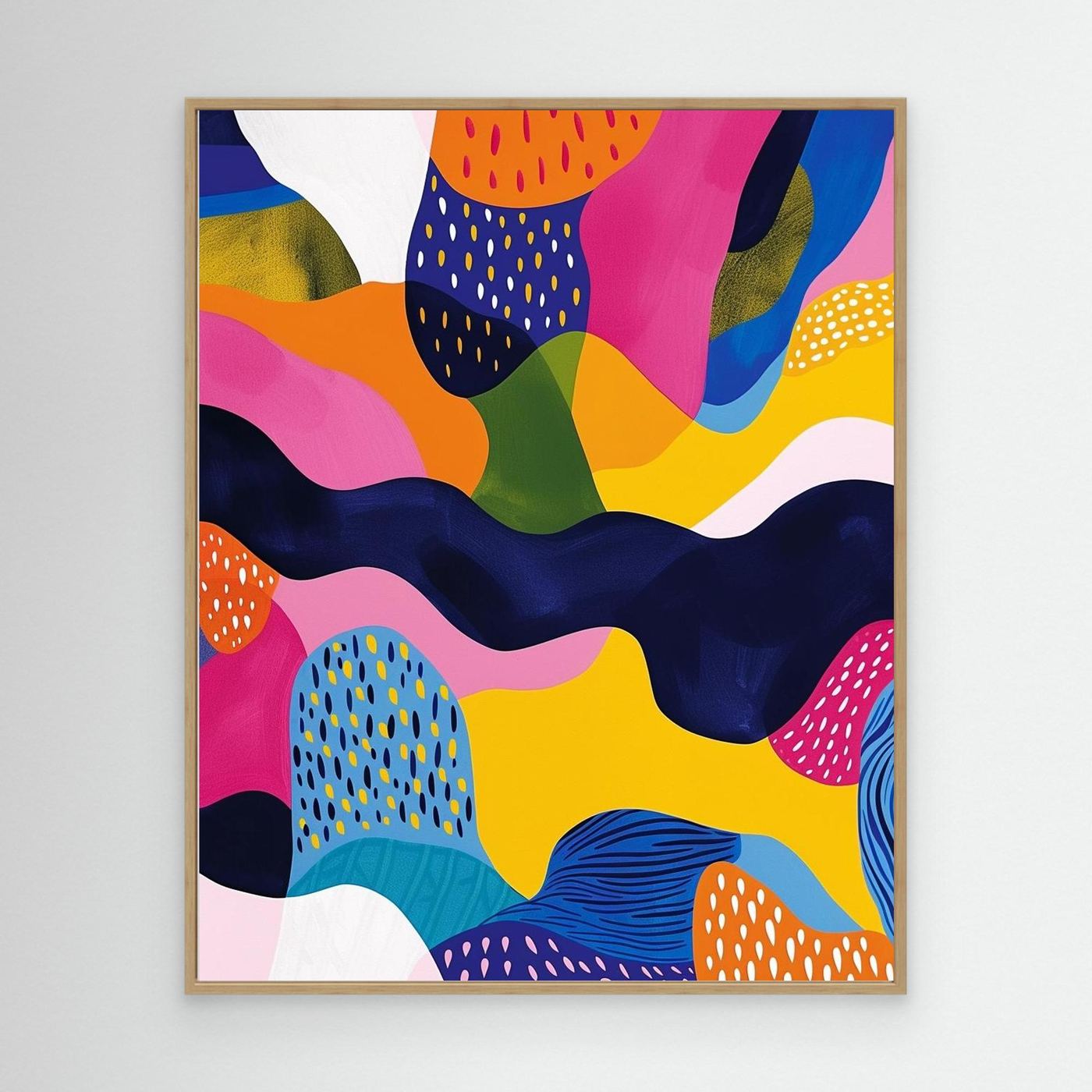 Bold Colorful Organic Abstract Shapes Modern Contemporary Wall Art