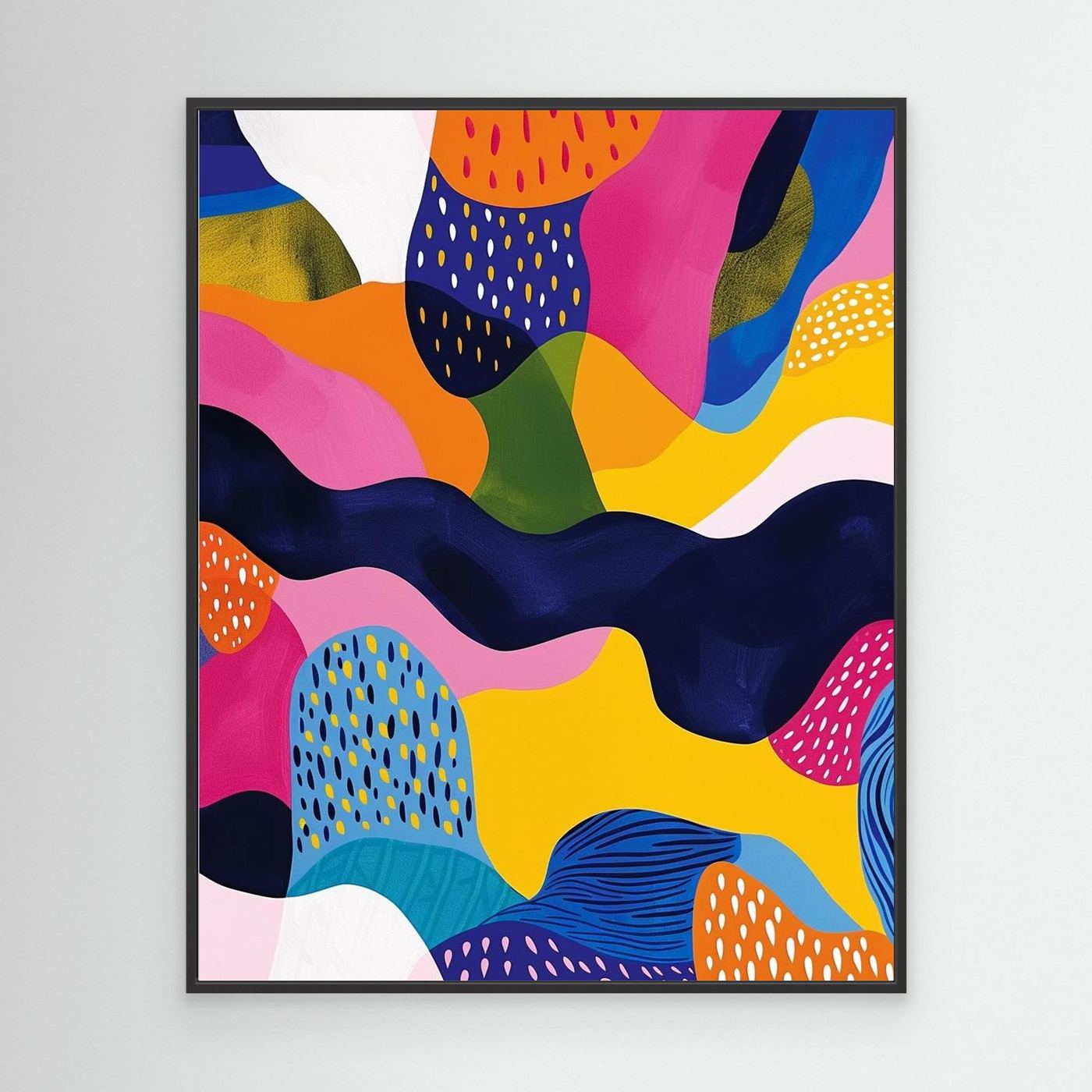 Bold Colorful Organic Abstract Shapes Modern Contemporary Wall Art