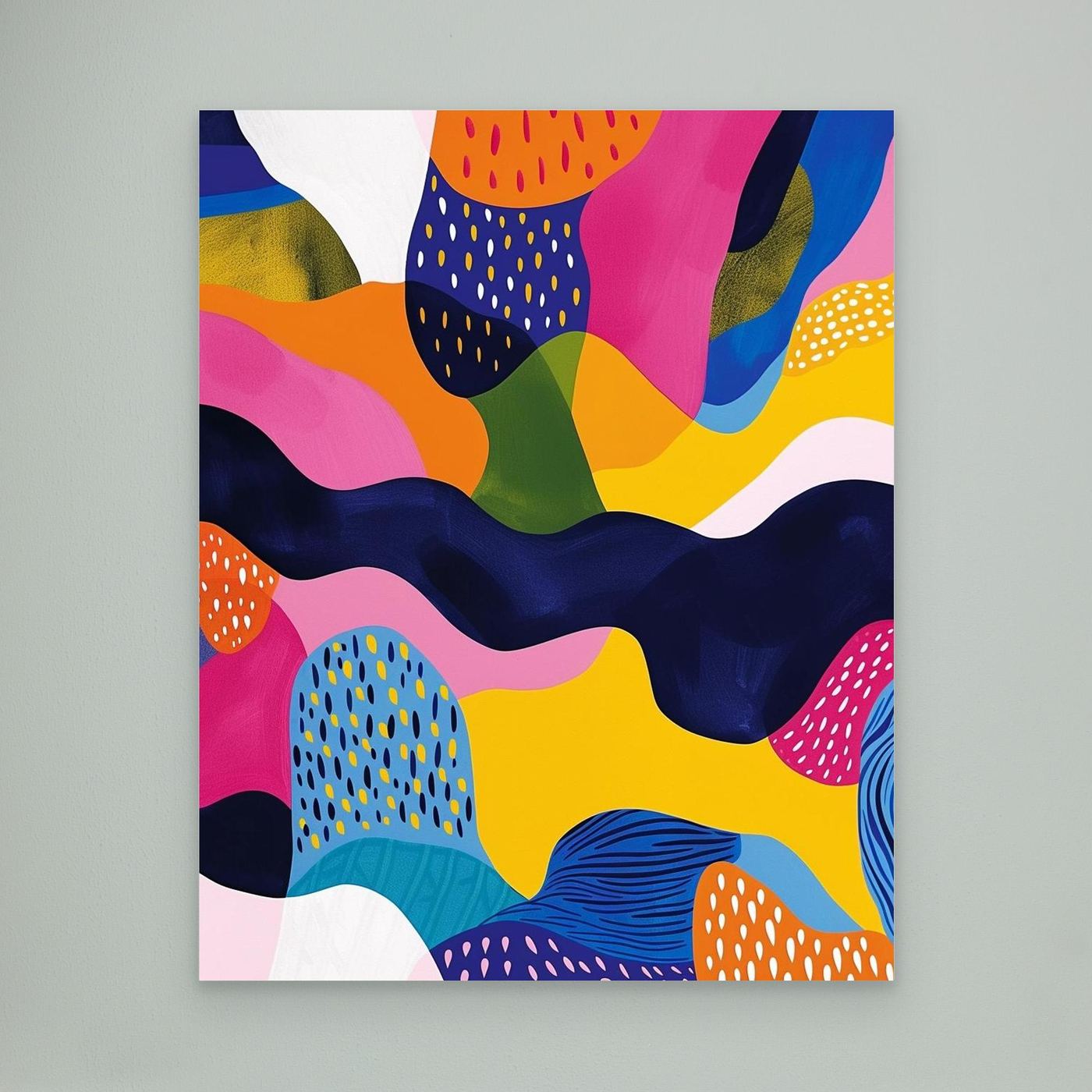 Bold Colorful Organic Abstract Shapes Modern Contemporary Wall Art