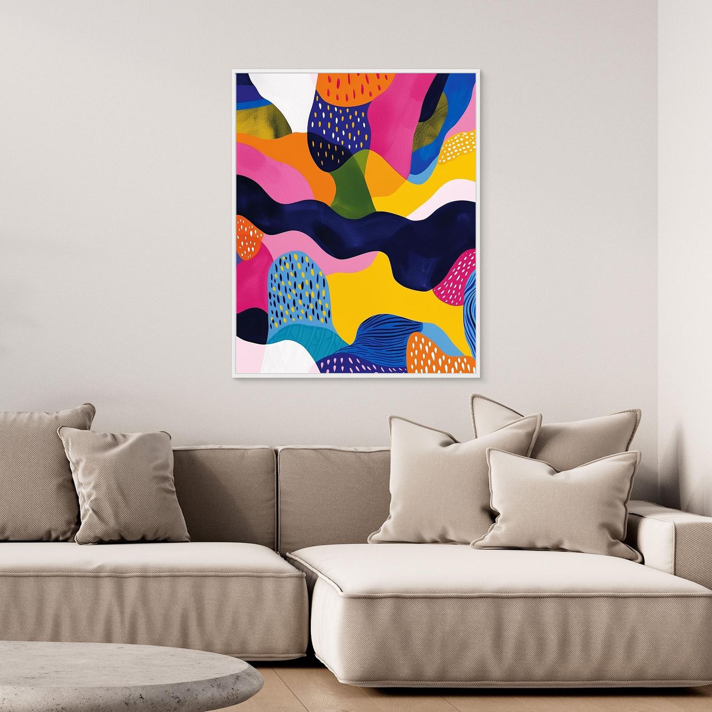 Bold Colorful Organic Abstract Shapes Modern Contemporary Wall Art