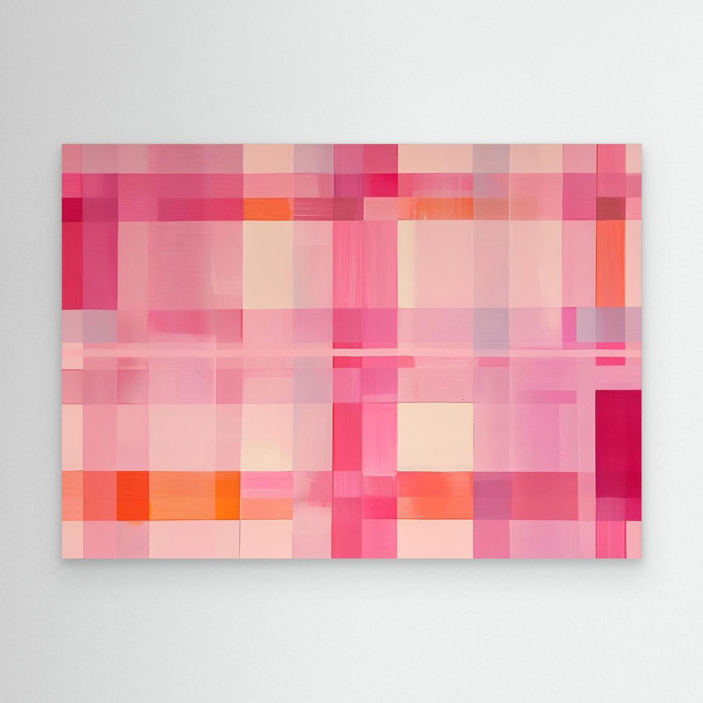 Pink Geometric Grid Abstract Background with Modern Minimal Blocks