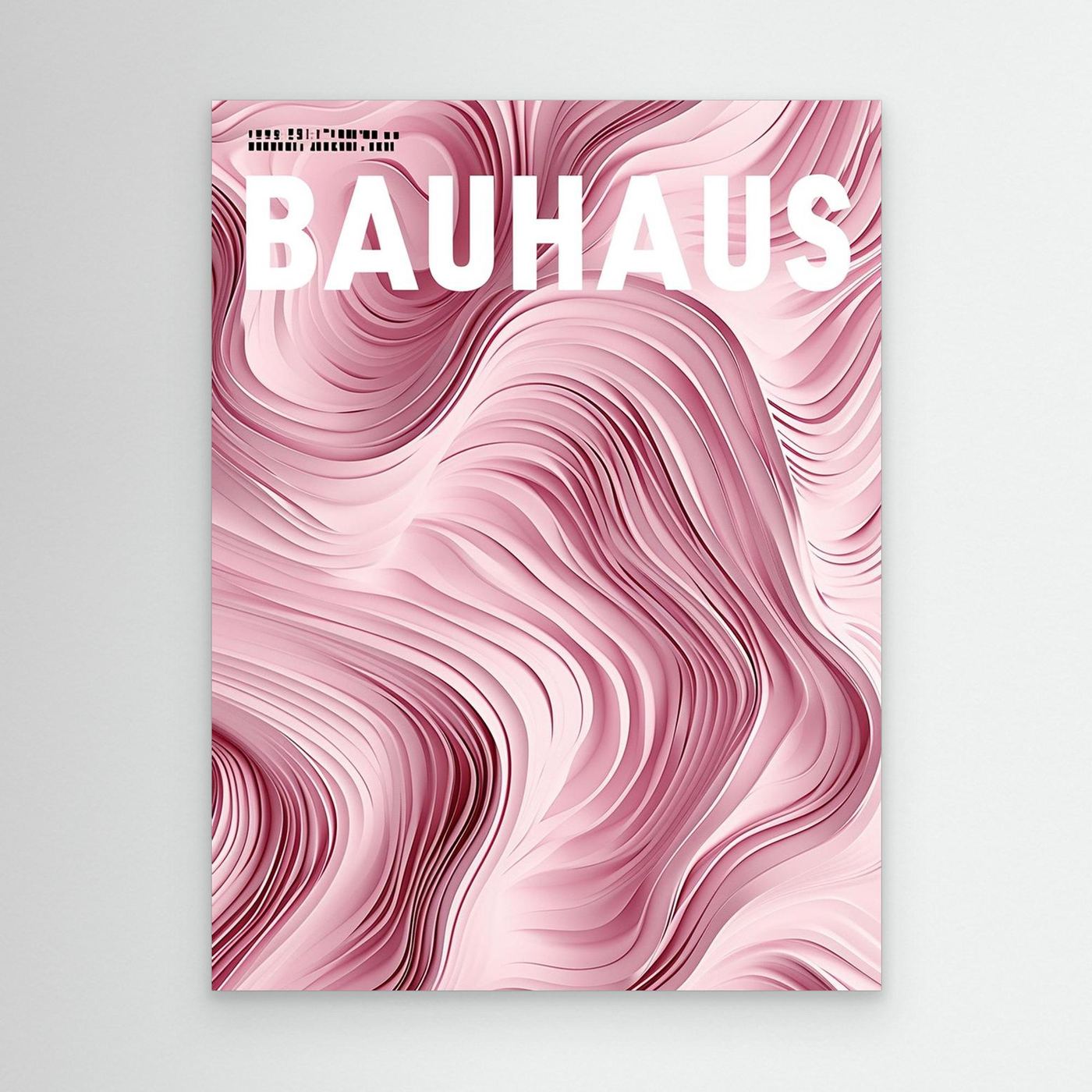 Elegant Pink Layered Wave Abstract Typography Background Wall Art