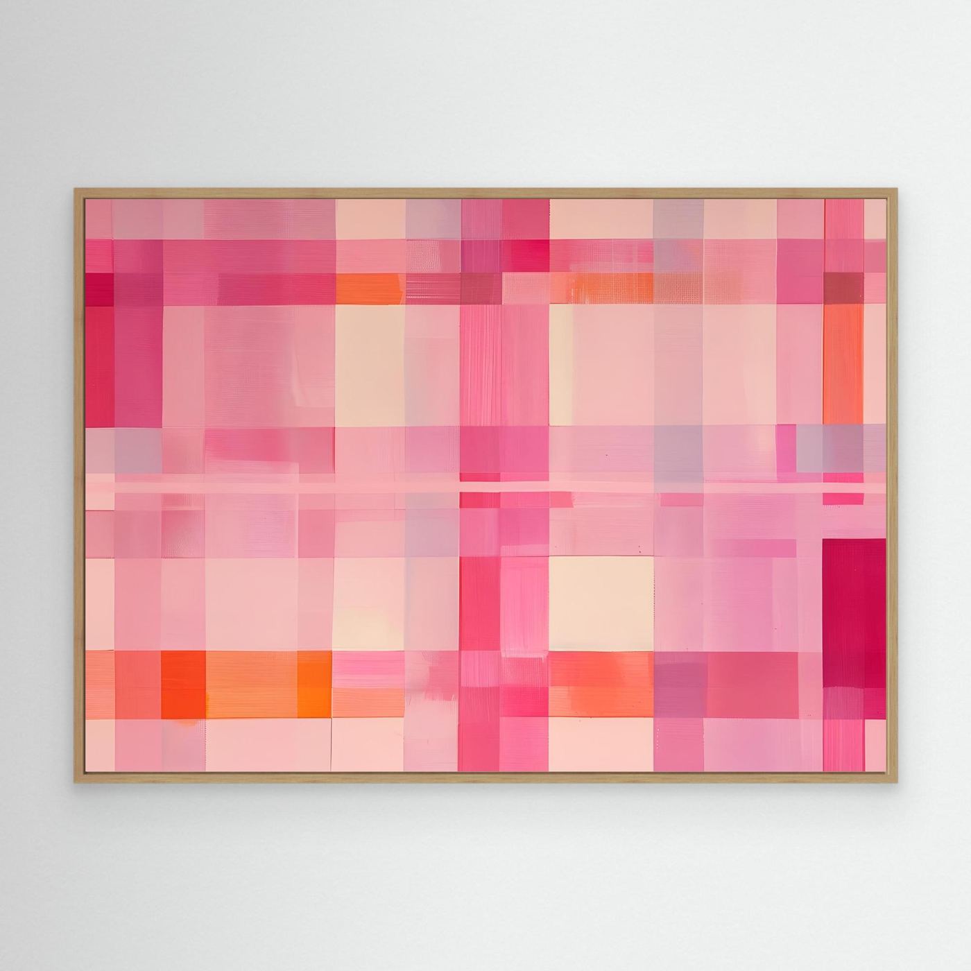 Pink Geometric Grid Abstract Background with Modern Minimal Blocks