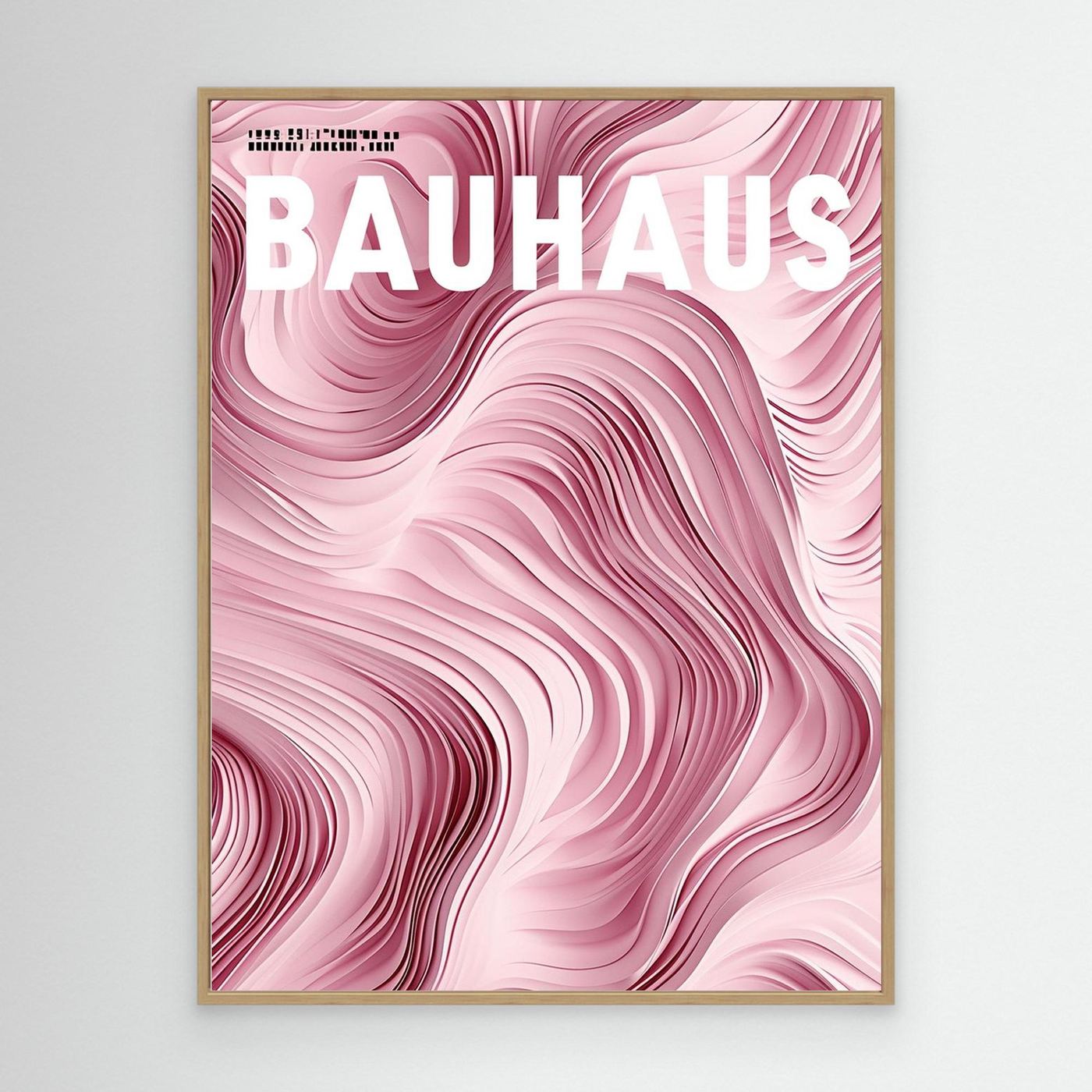 Elegant Pink Layered Wave Abstract Typography Background Wall Art