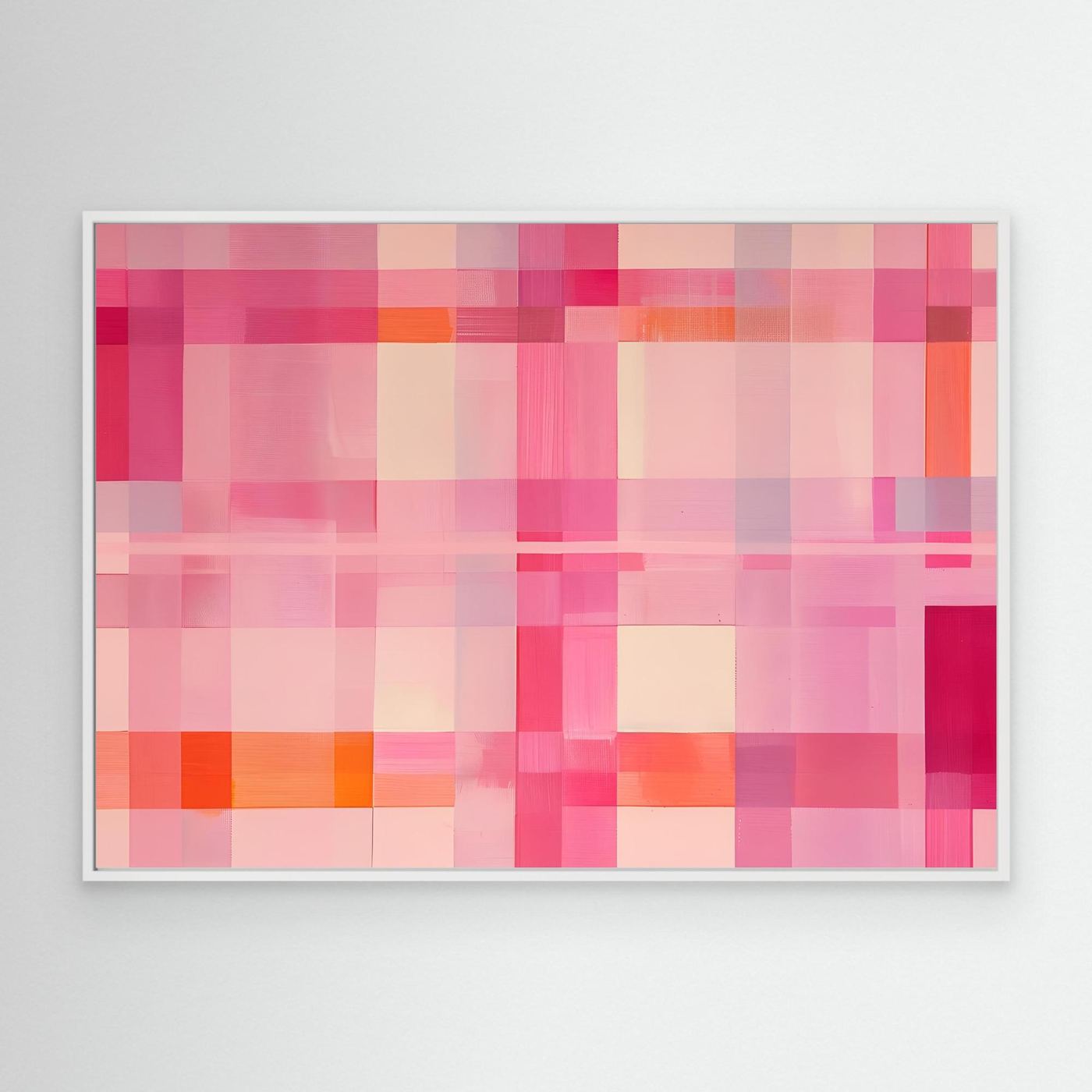Pink Geometric Grid Abstract Background with Modern Minimal Blocks