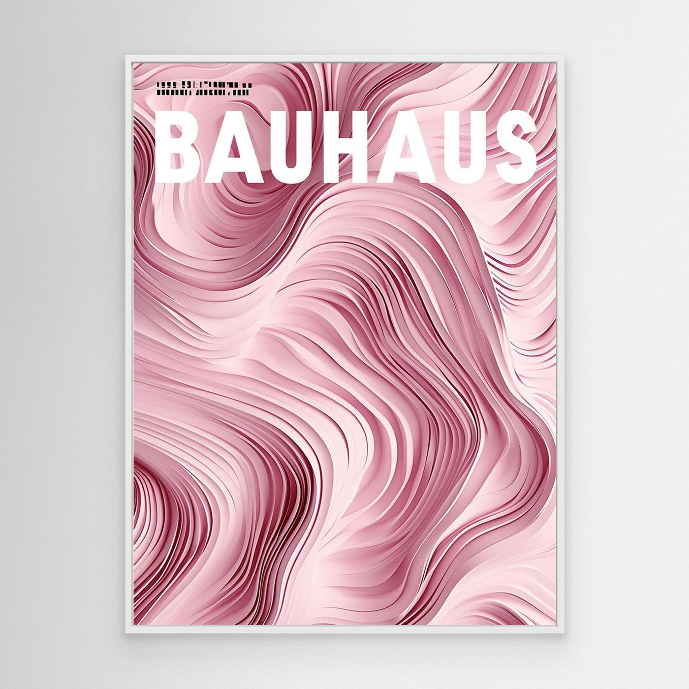 Elegant Pink Layered Wave Abstract Typography Background Wall Art