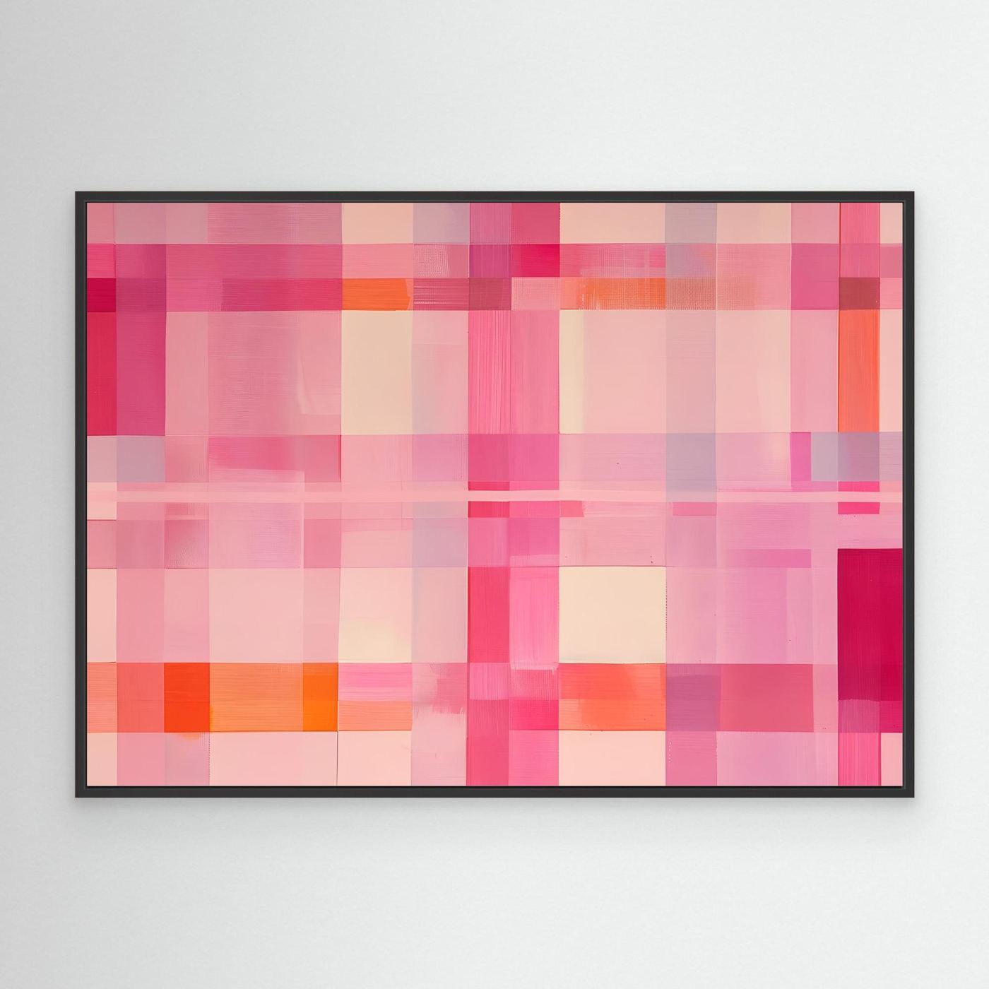 Pink Geometric Grid Abstract Background with Modern Minimal Blocks