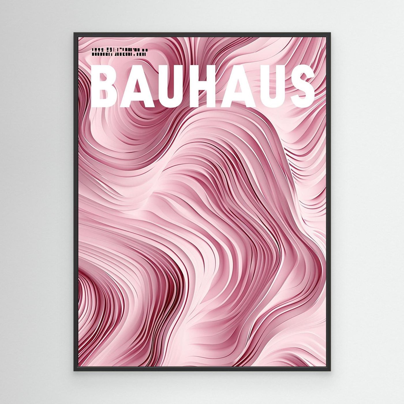 Elegant Pink Layered Wave Abstract Typography Background Wall Art