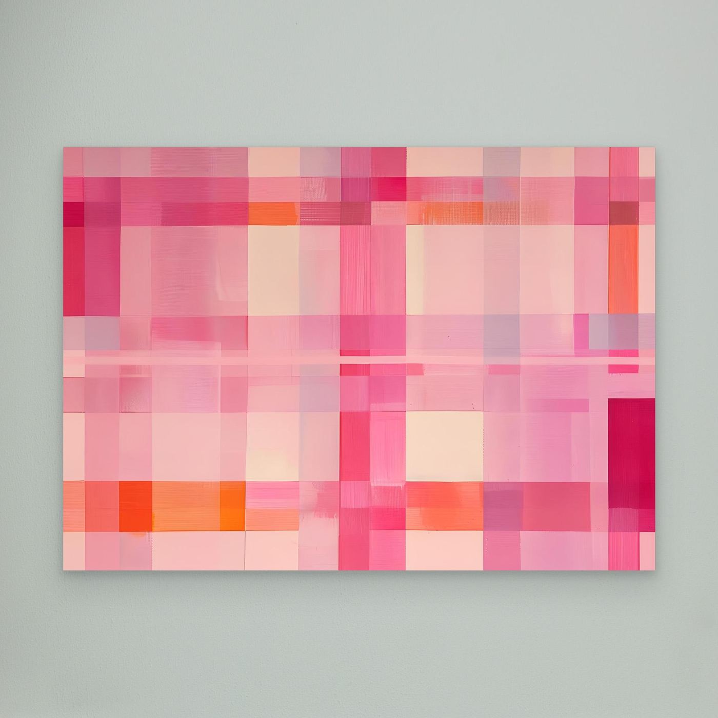 Pink Geometric Grid Abstract Background with Modern Minimal Blocks