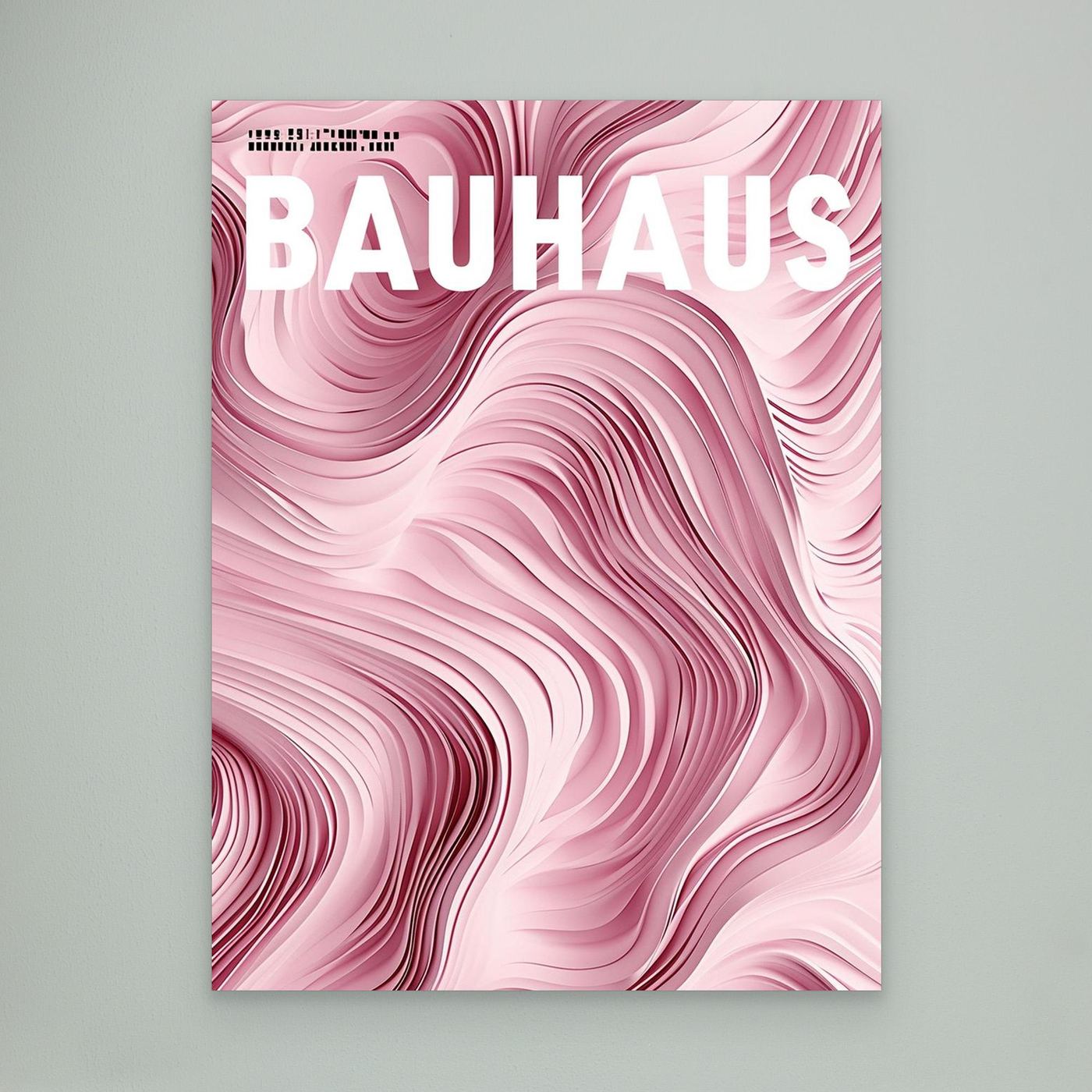 Elegant Pink Layered Wave Abstract Typography Background Wall Art