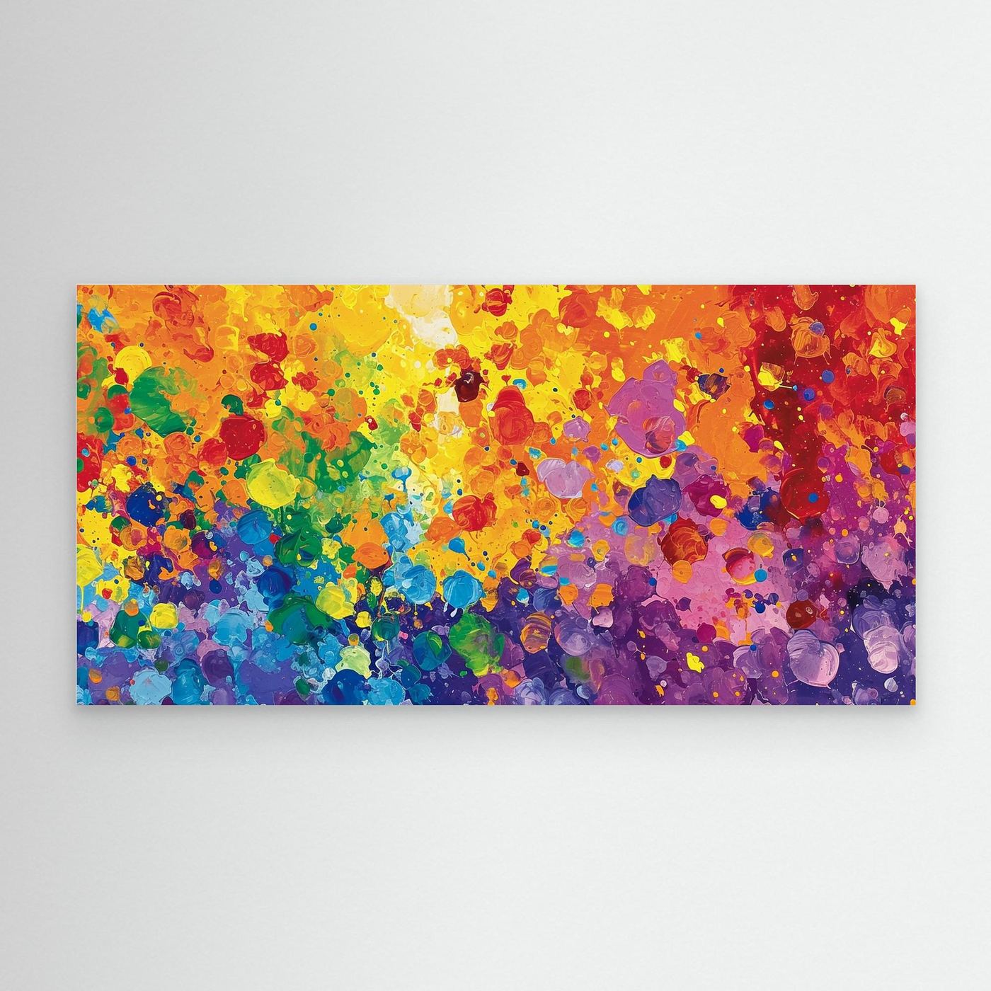 Vibrant Color Splash Abstract Expressionist Painting for Modern Wall Décor