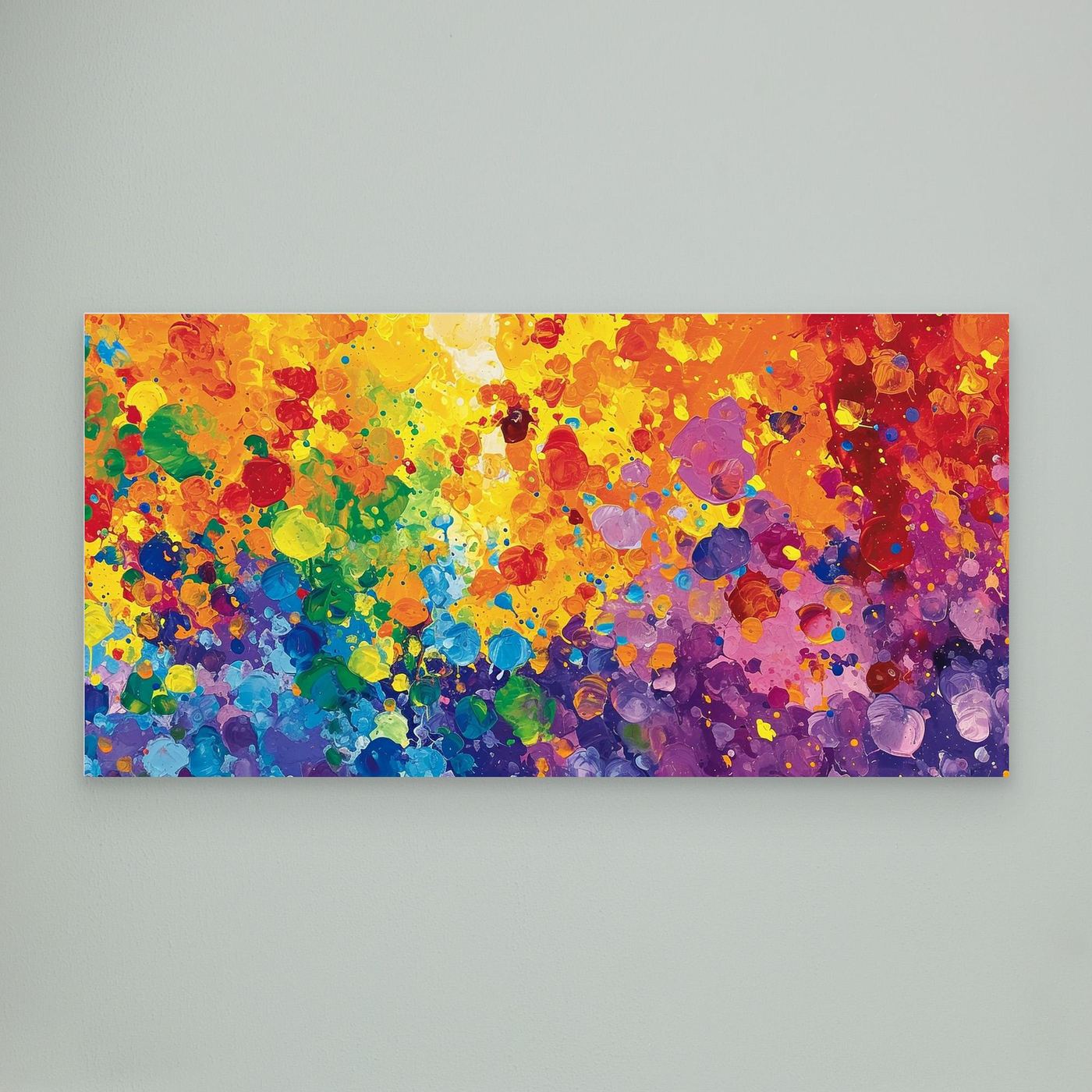 Vibrant Color Splash Abstract Expressionist Painting for Modern Wall Décor