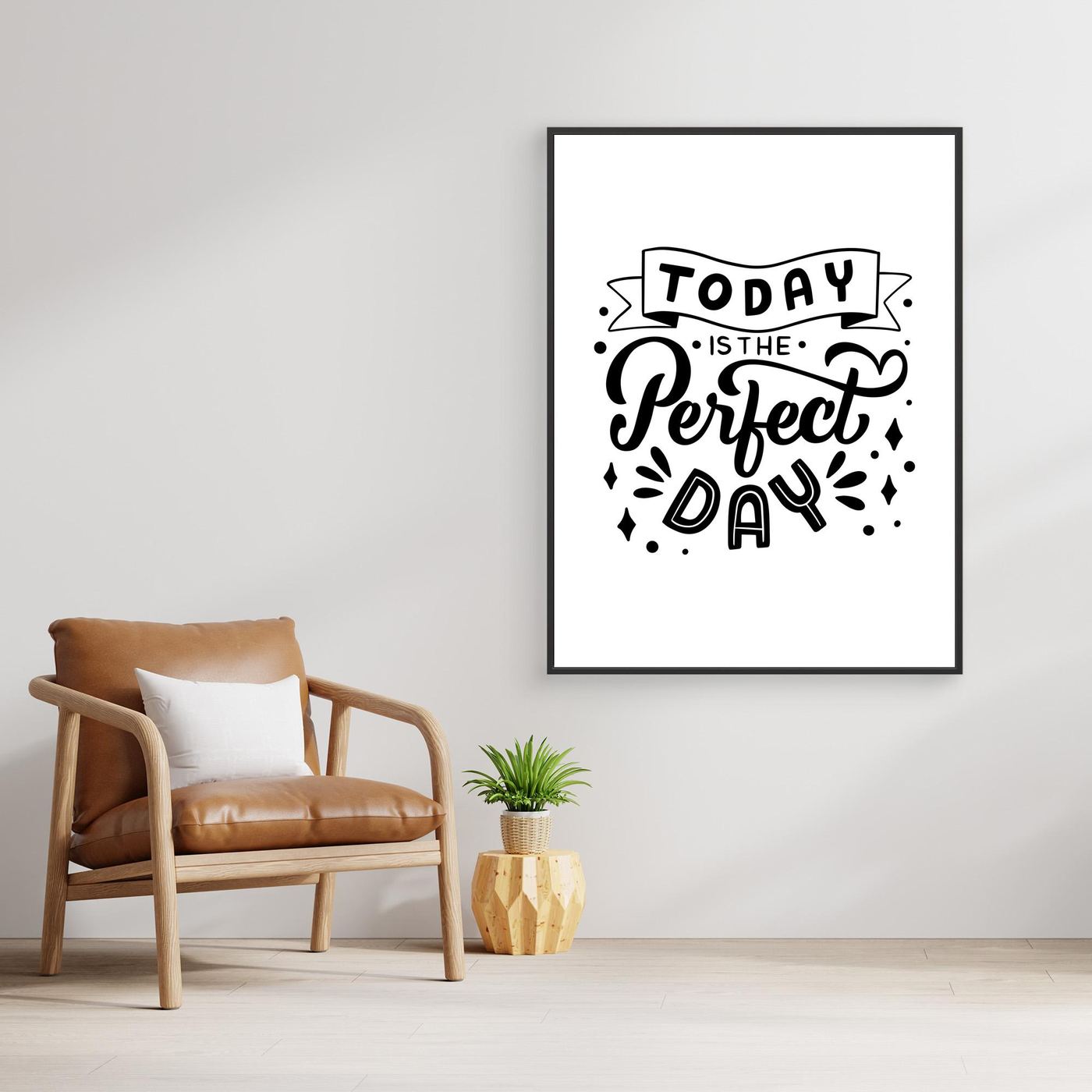 Today Is The Perfect Day White SVG | Motivational Quote Typography for Dark Backgrounds