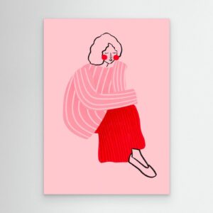 Pink and Red Line Lady by Bea MĂĽller