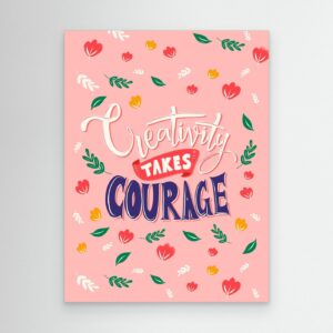 Creativity Takes Courage SVG | Inspirational Artist Quote Typography Design