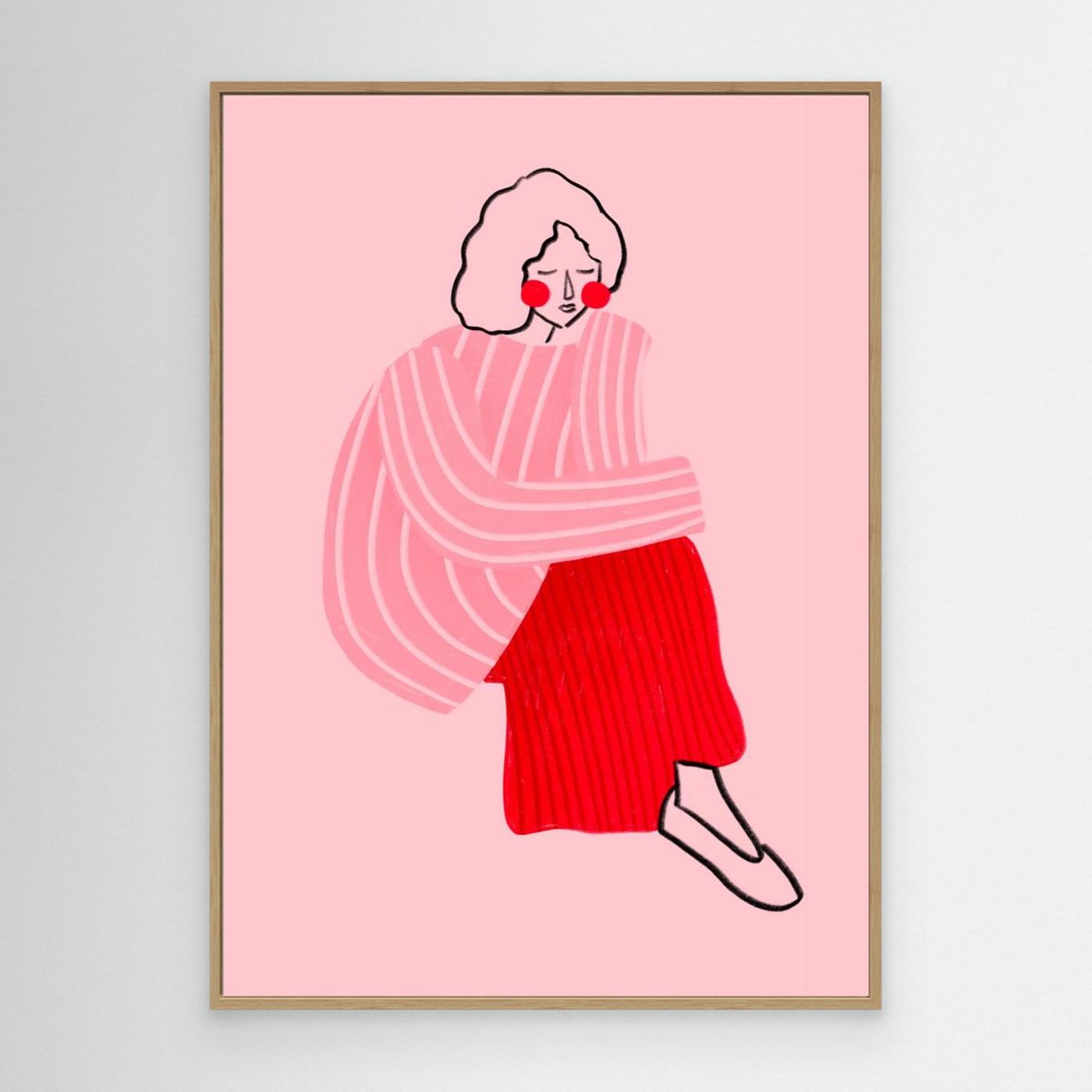 Pink and Red Line Lady by Bea Müller