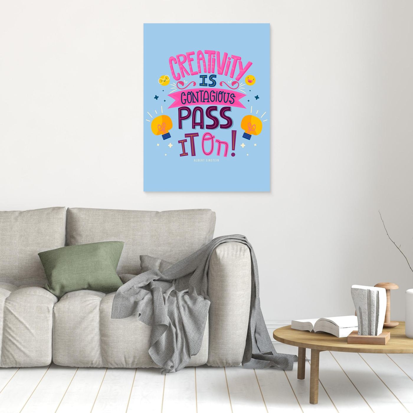 Creativity Is Contagious Pass It On Inspirational Quote Typography Design