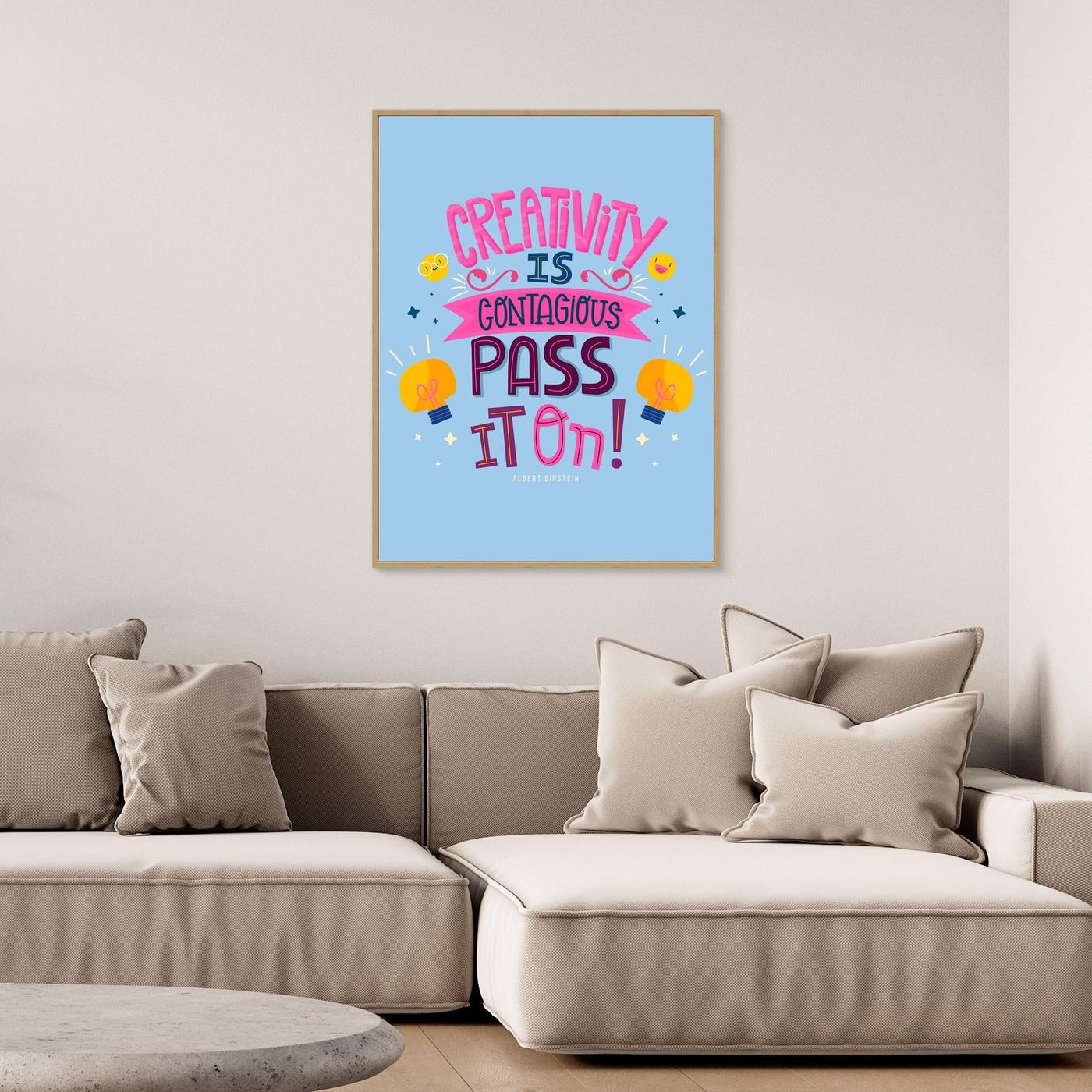 Creativity Is Contagious Pass It On Inspirational Quote Typography Design