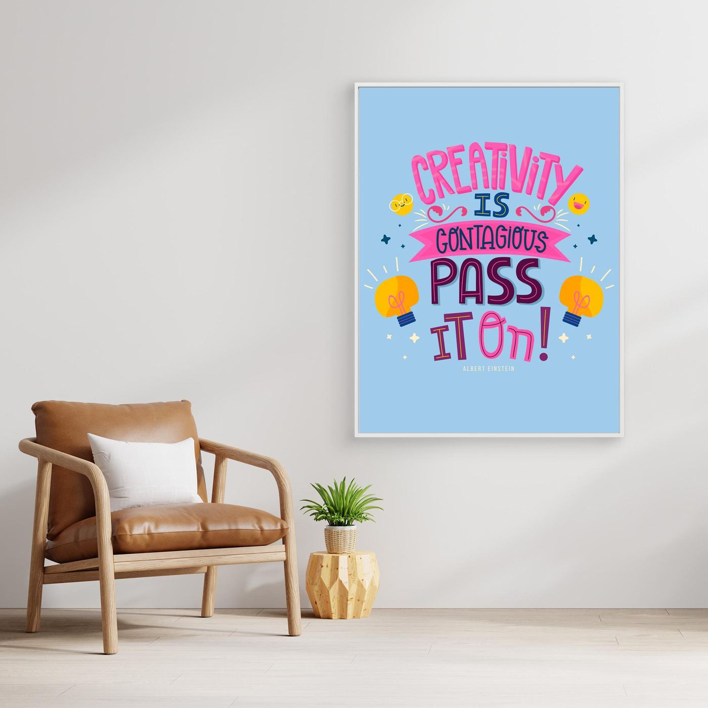 Creativity Is Contagious Pass It On Inspirational Quote Typography Design