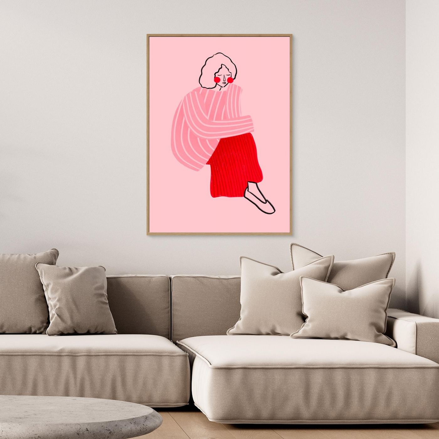 Pink and Red Line Lady by Bea Müller