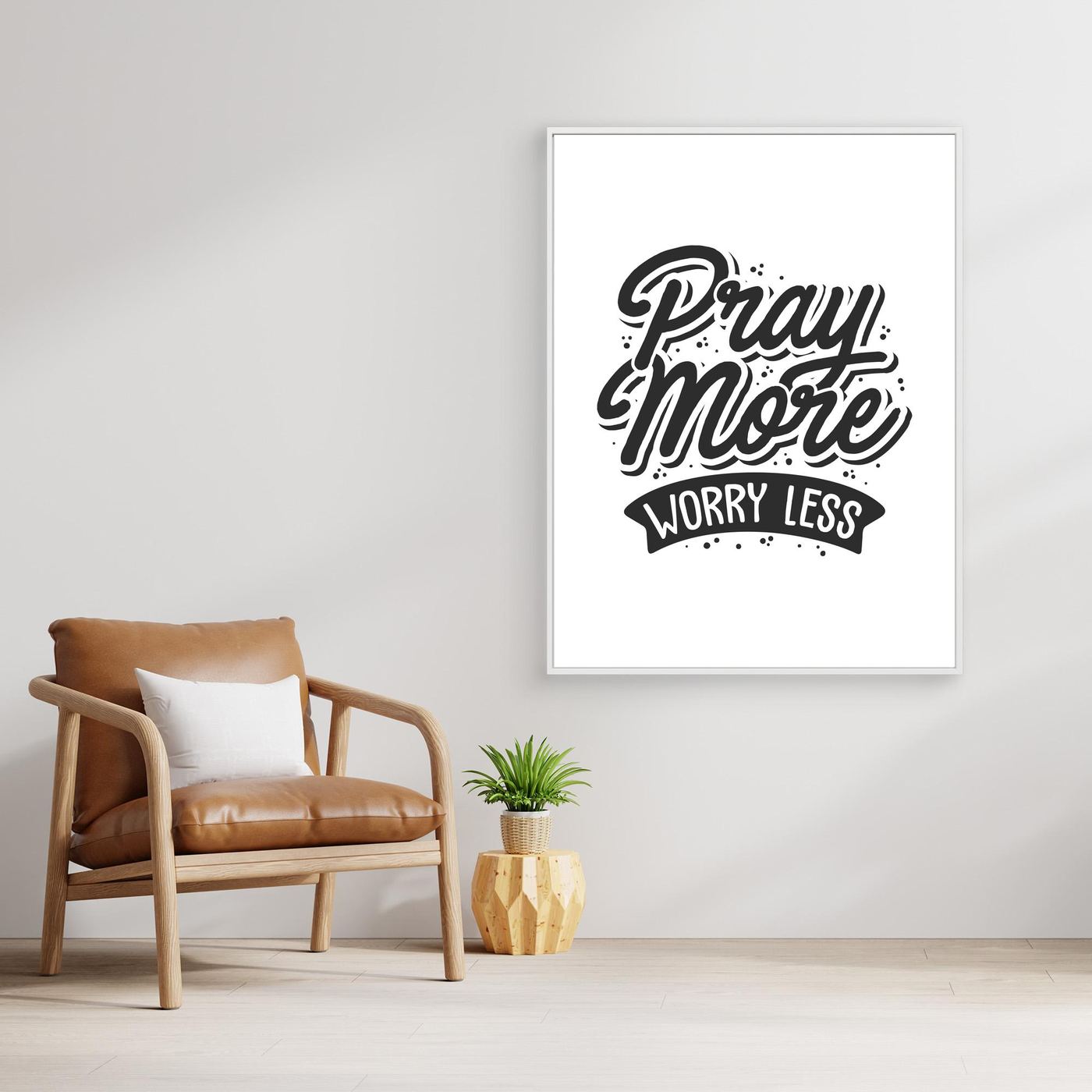 Pray More Worry Less | Faith-Based Inspirational Typography