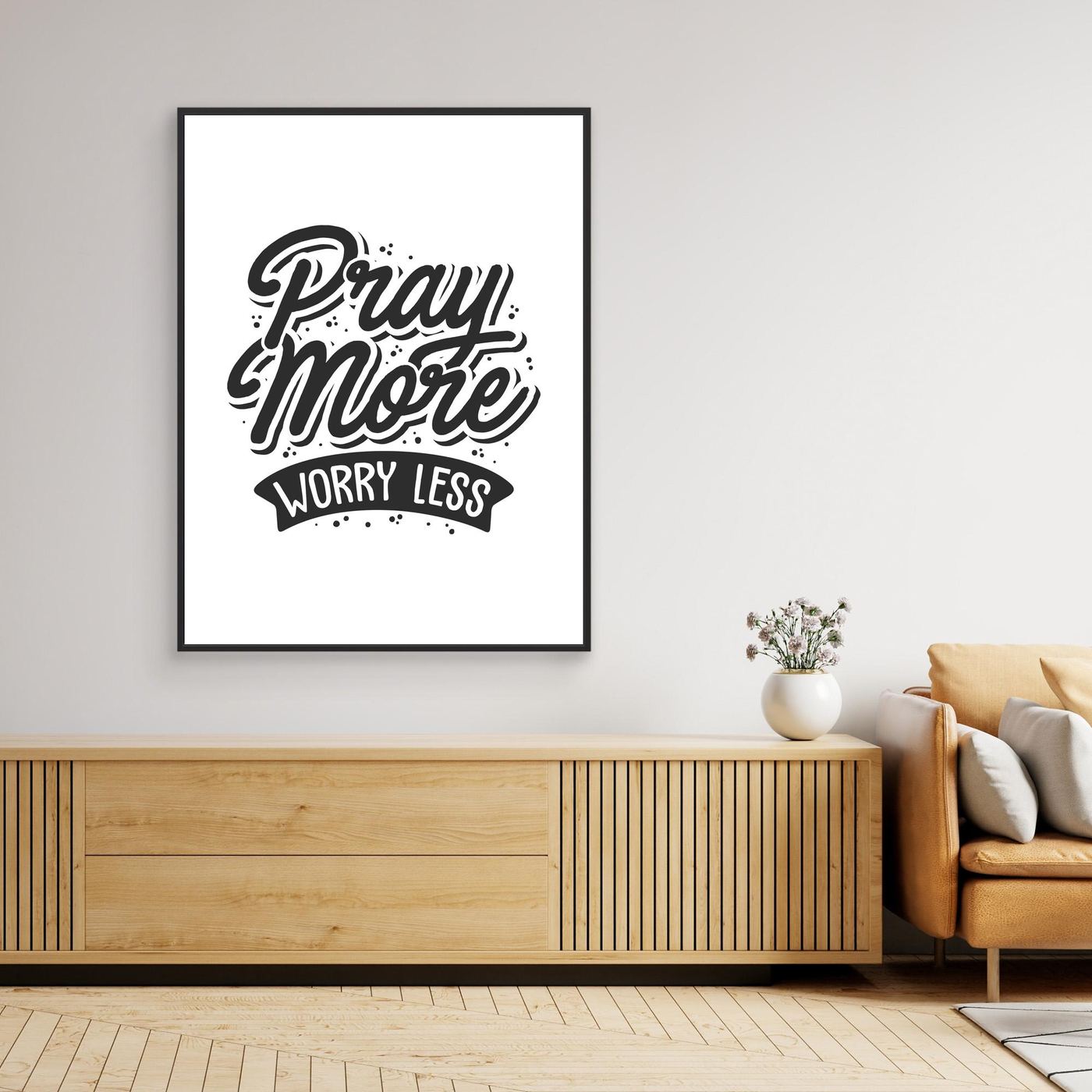 Pray More Worry Less | Faith-Based Inspirational Typography