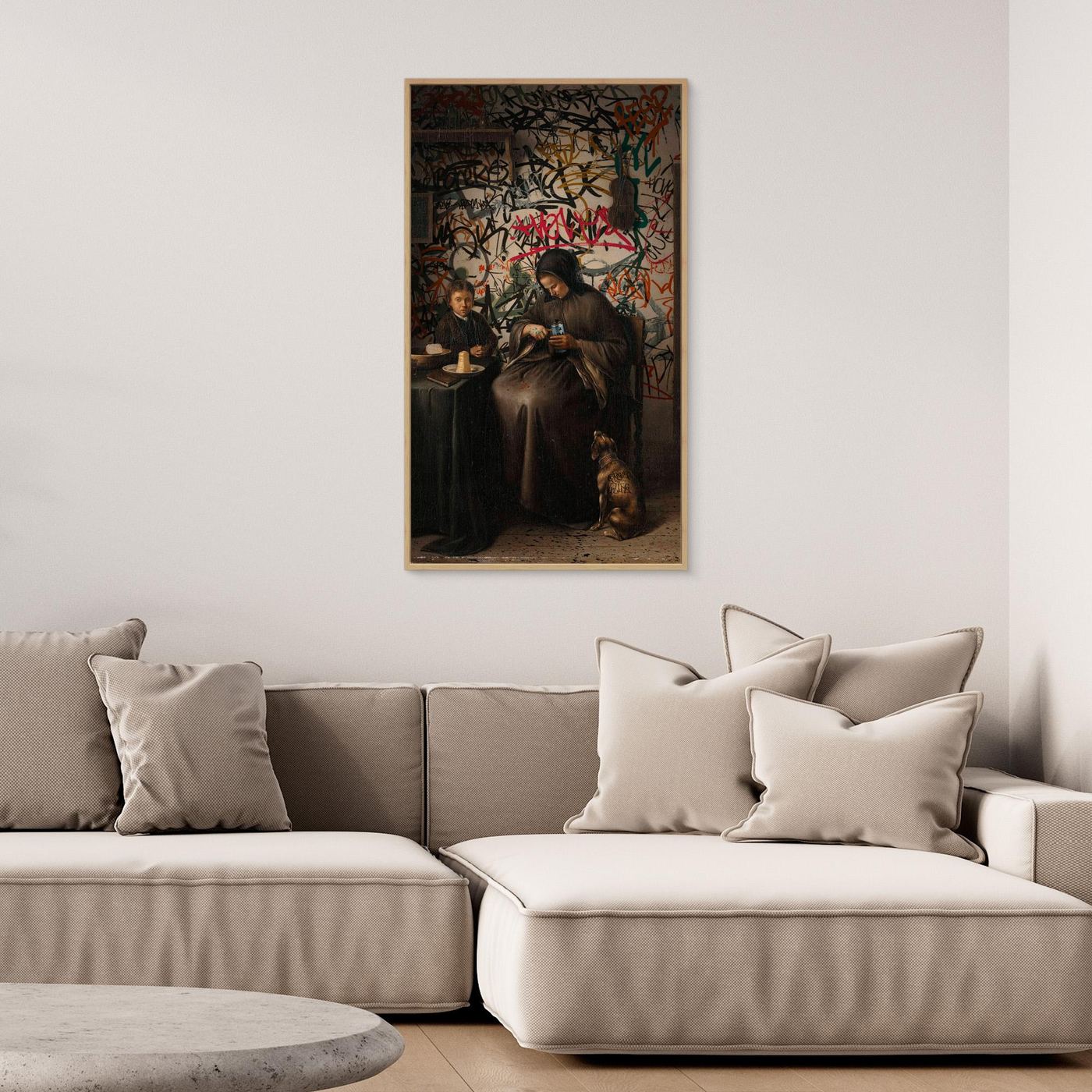Urban Renaissance – Classical Interior Reimagined with Street Art Graffiti