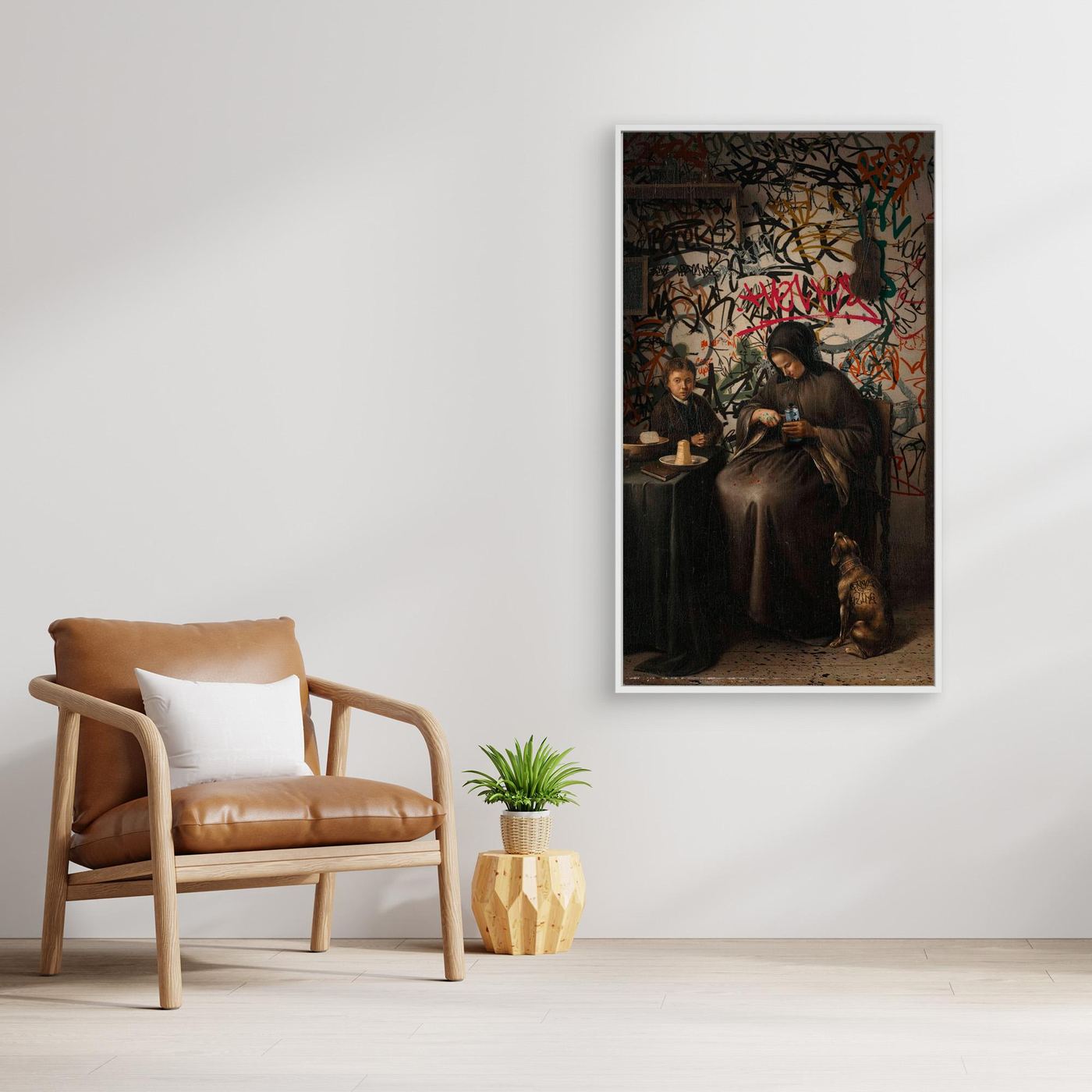 Urban Renaissance – Classical Interior Reimagined with Street Art Graffiti