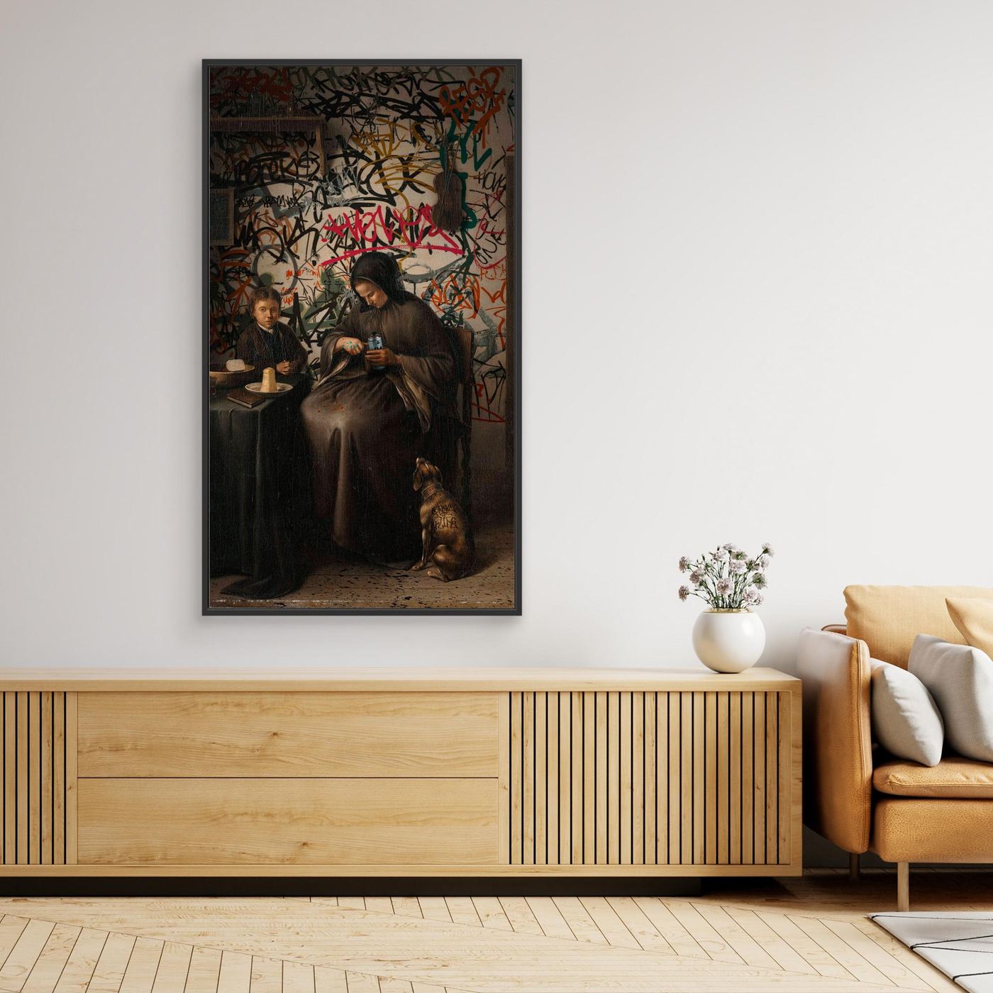 Urban Renaissance – Classical Interior Reimagined with Street Art Graffiti