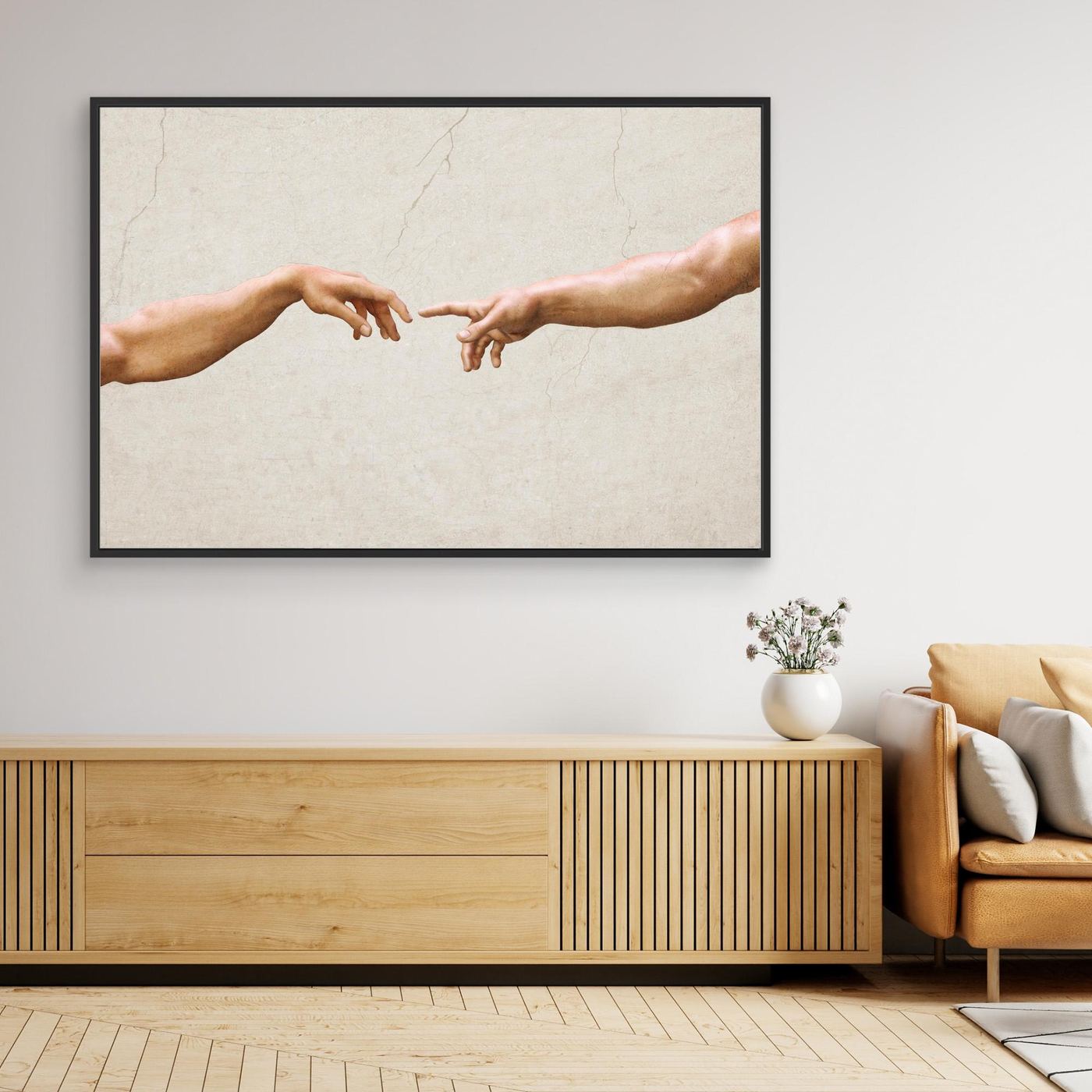 The Creation of Adam – Renaissance Masterpiece Detail of Touching Hands