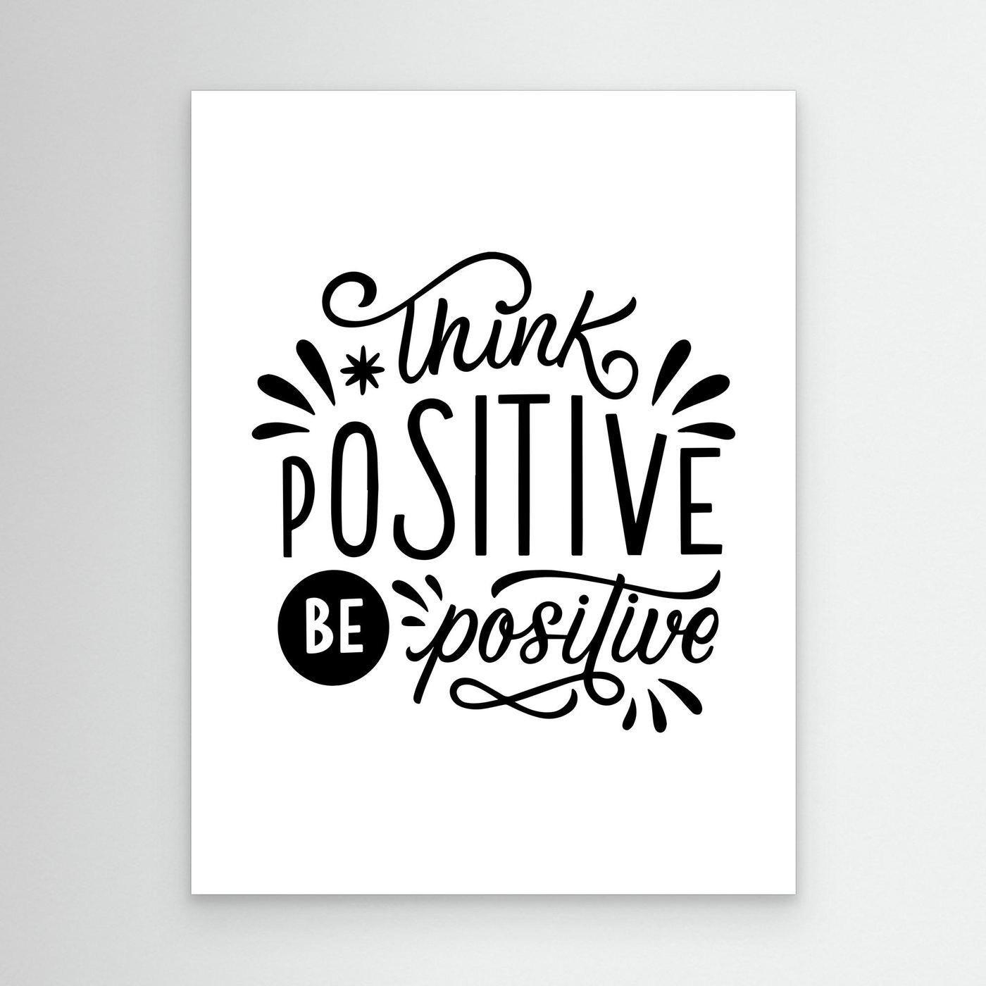 Think Positive Be Positive | Inspirational Typography Design