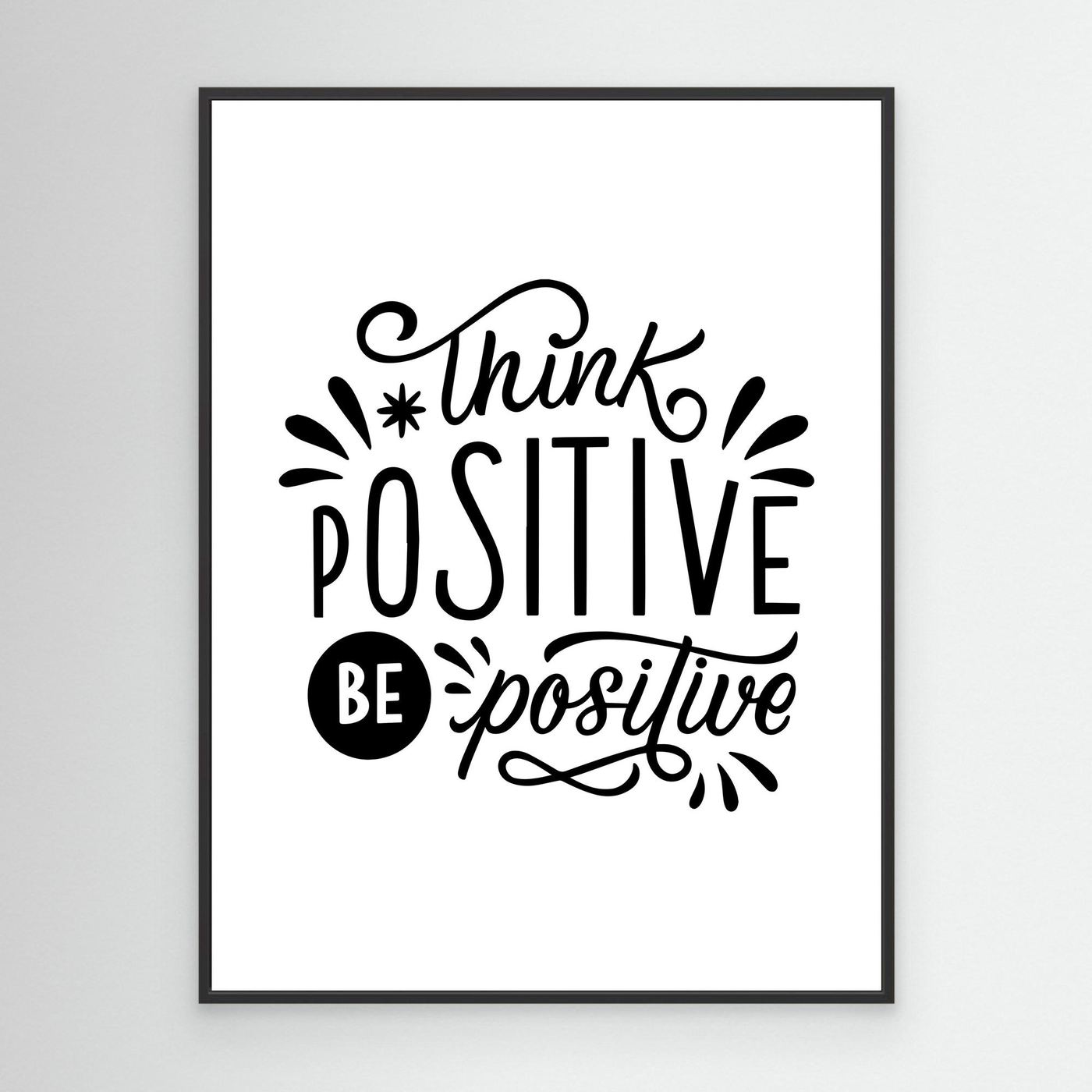 Think Positive Be Positive | Inspirational Typography Design