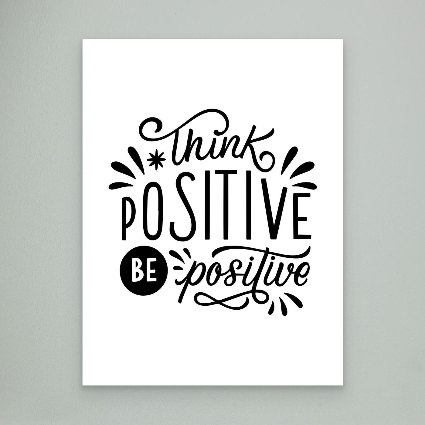 Think Positive Be Positive | Inspirational Typography Design