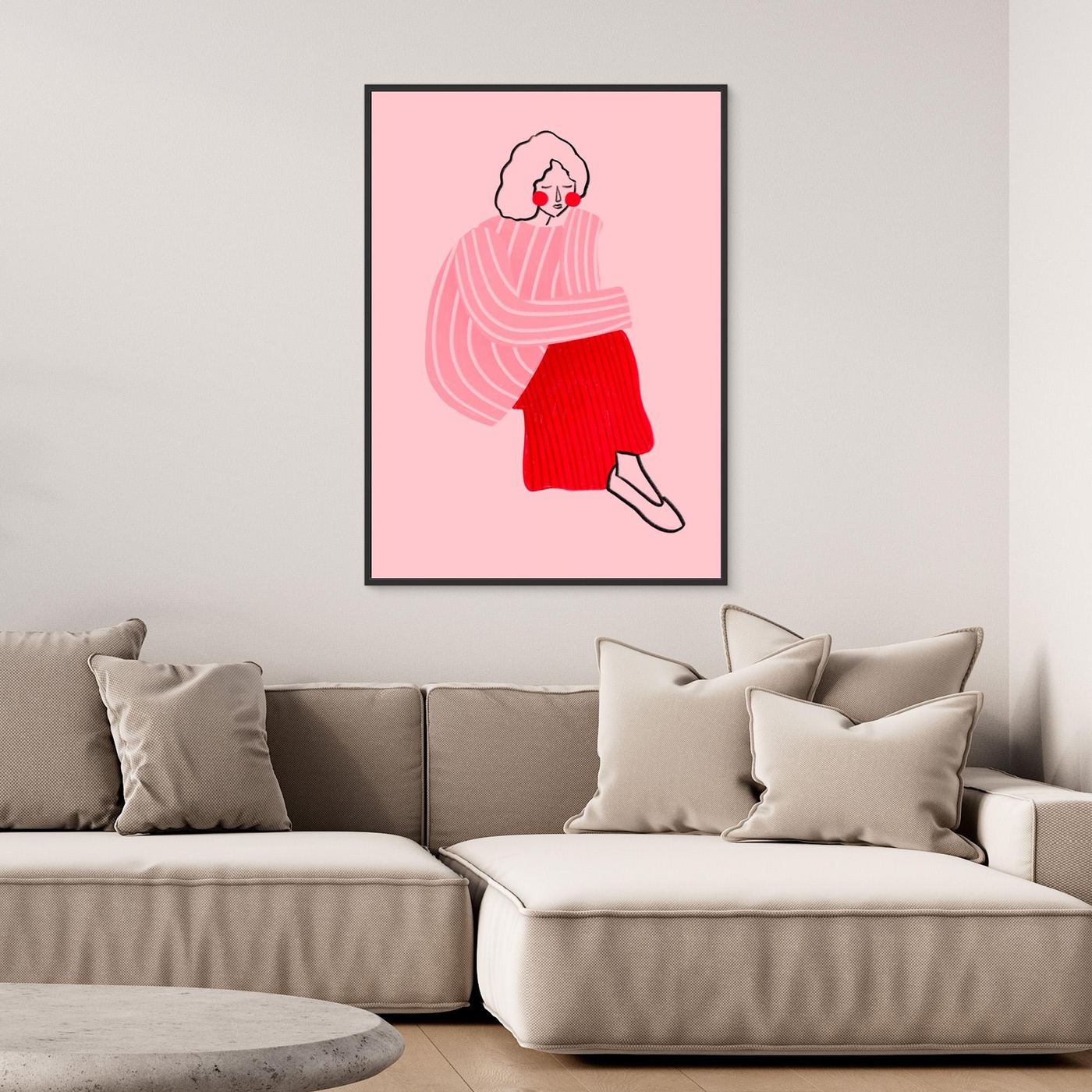 Pink and Red Line Lady by Bea Müller