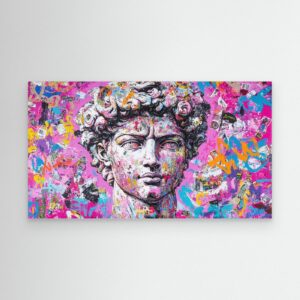 David Reimagined – Colorful Pop Art Graffiti Portrait
